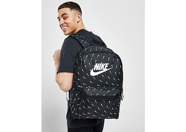 Nike Allover Swoosh Heritage Backpack - Black/Black/White, Black/Black/White