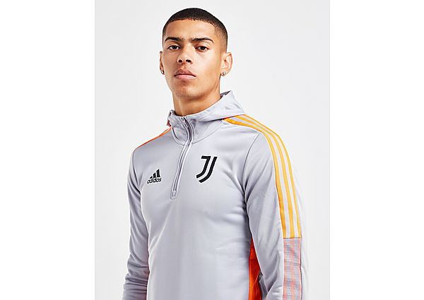 adidas Juventus Training 1/4 Zip Hoodie Track Top - Glory Grey - Mens, Glory Grey