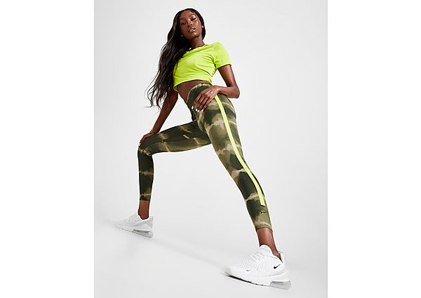 Nike Training One Tie Dye Leggings Damen - Damen, Sequoia/Atomic Green/Clear