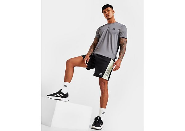 adidas Own the Run Shorts - Black / Almost Lime / Reflective Silver, Black / Almost Lime / Reflective Silver