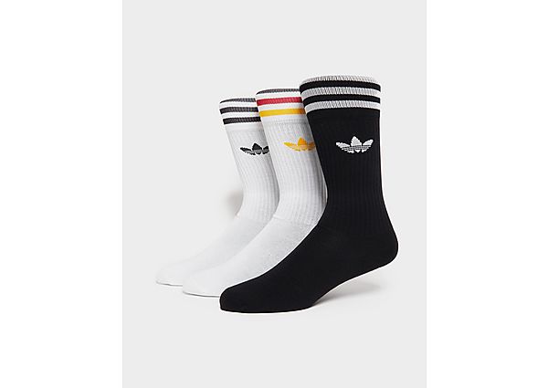 adidas Originals 3 Pack Crew Socks - White / Multicolor, White / Multicolor