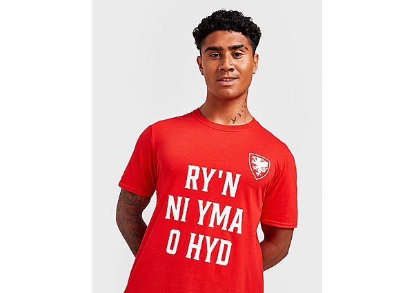 Official Team Wales Anthem T-Shirt - Red - Mens, Red