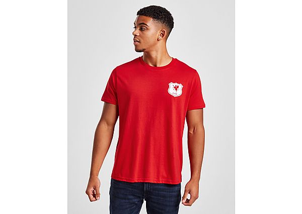 12th Territory Wales Retro Short Sleeve T-Shirt - Red - Mens, Red