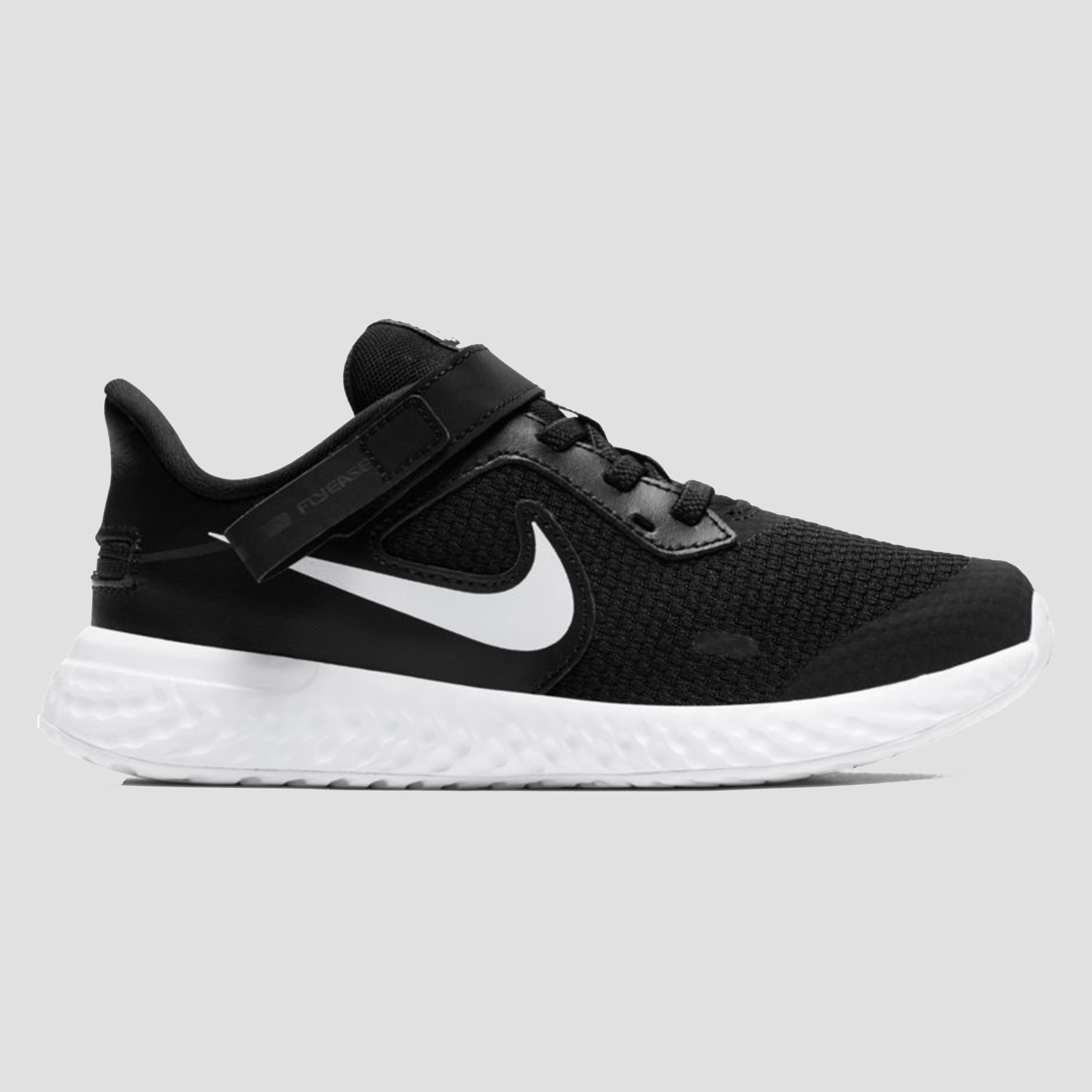 NIKE Revolution 5 flyease hardloopschoenen zwart/wit kinderen Kinderen