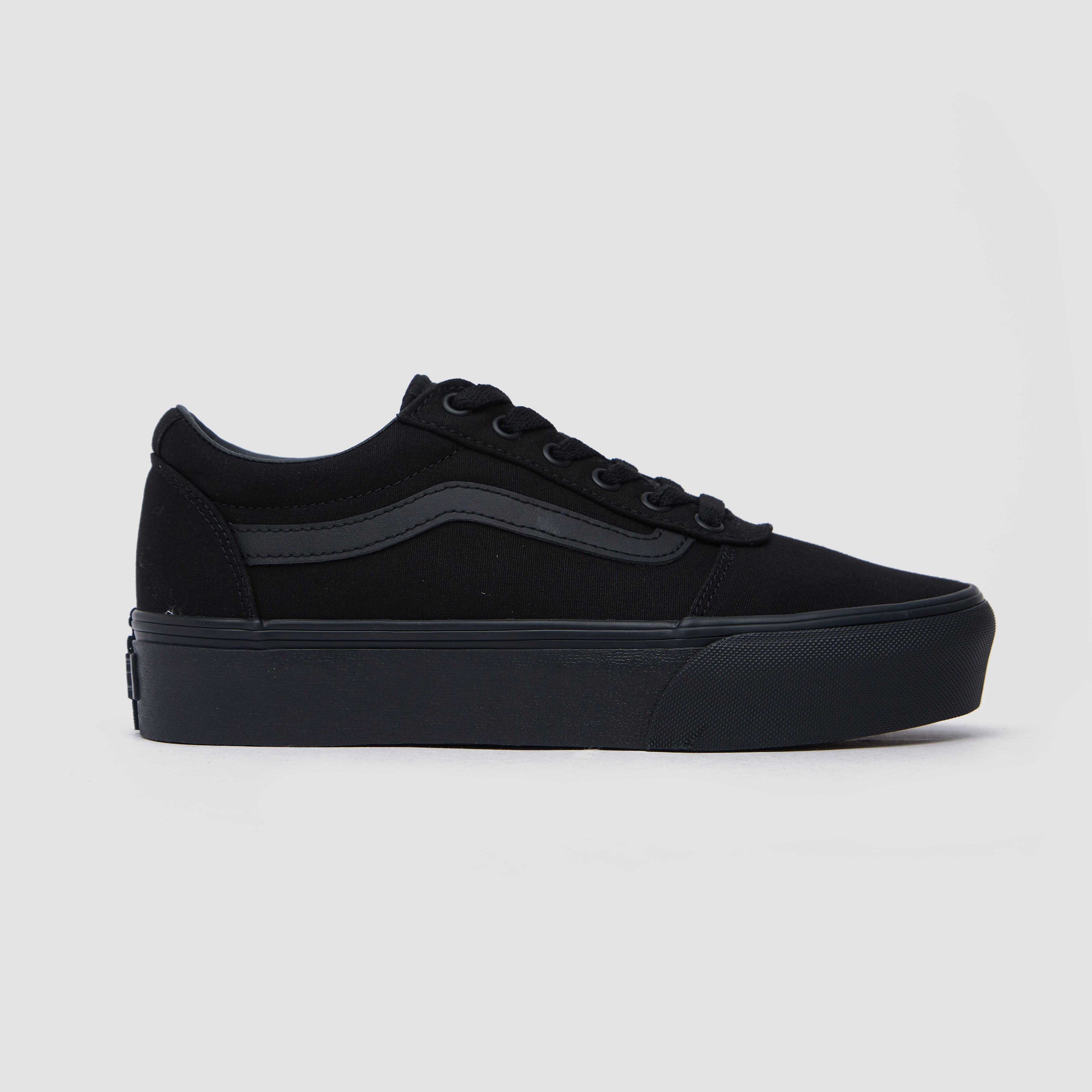 Vans Ward Platform Dames Sneakers - (Canvas) Black/Black - Maat 36