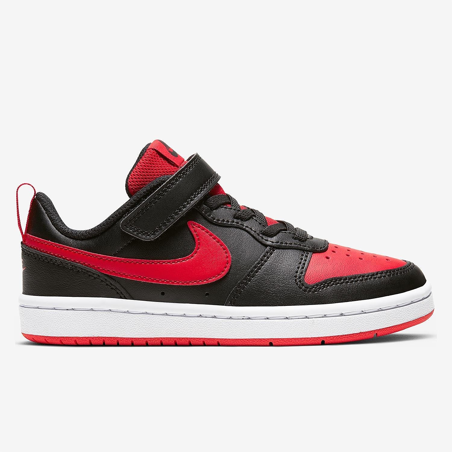 Image of Nike Nike court borough low 2 sneakers zwart/rood  | Kinder sneakers