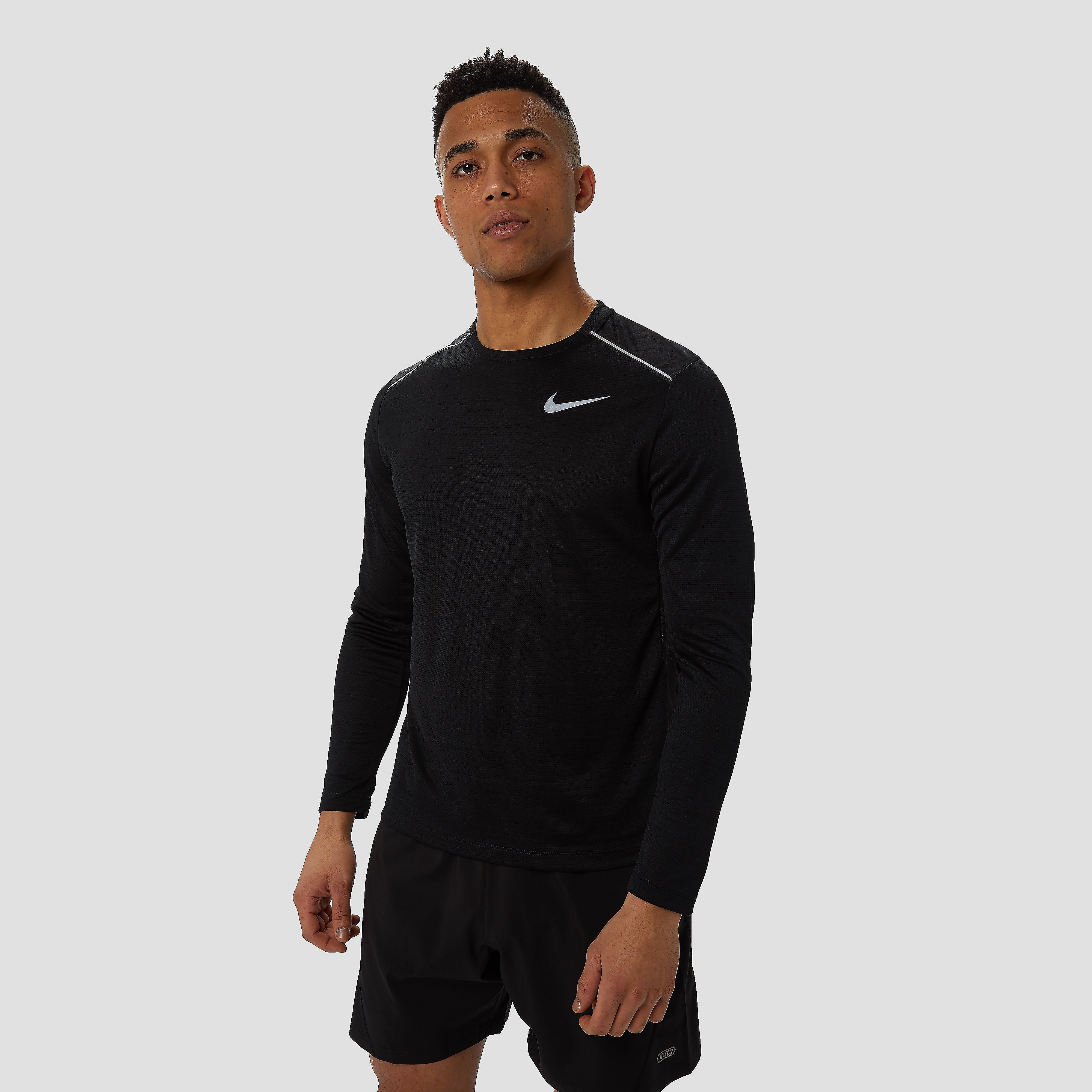 NIKE Dri-fit miler hardloopshirt zwart heren Heren