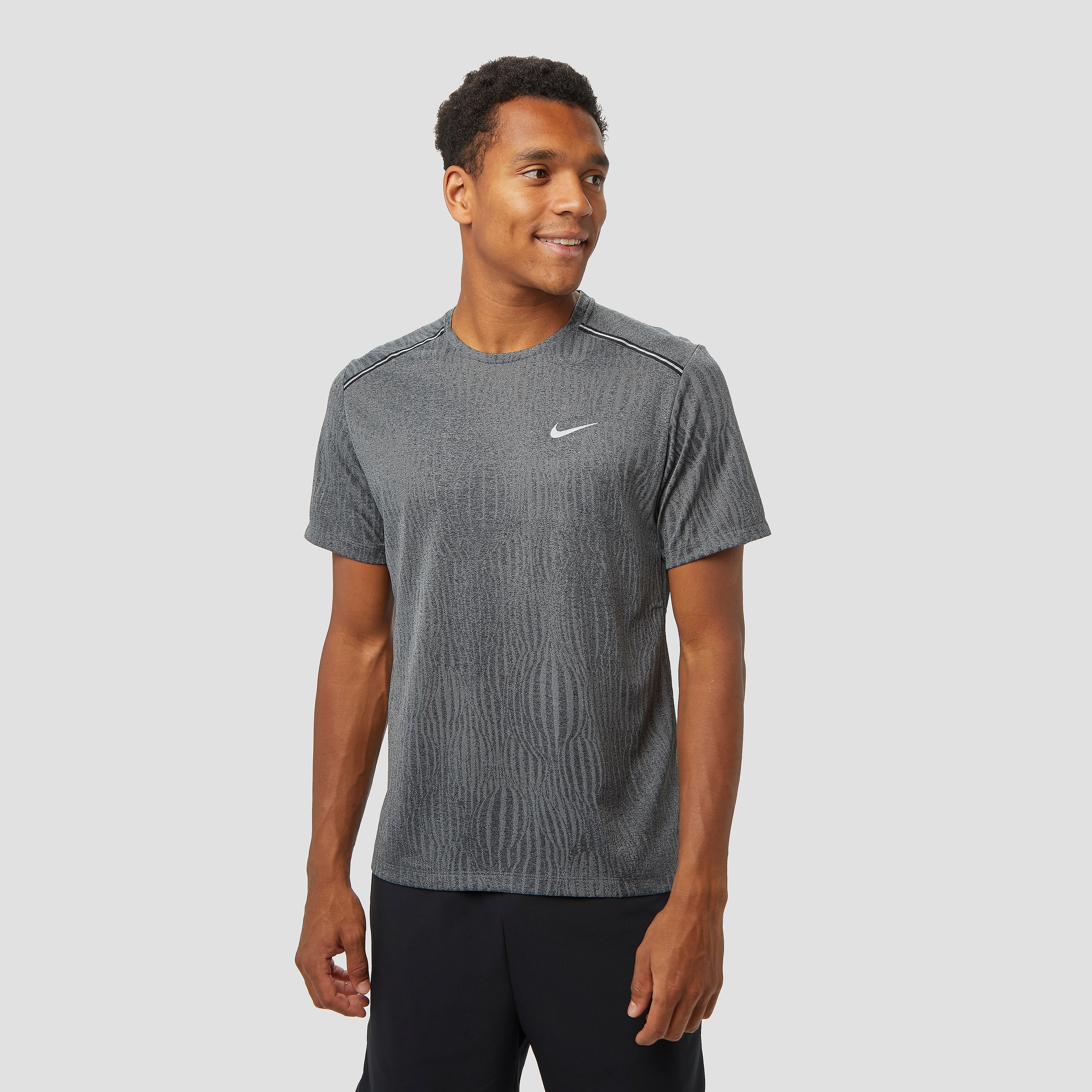 NIKE Dri-fit miler jacquard hardloopshirt zwart heren Heren