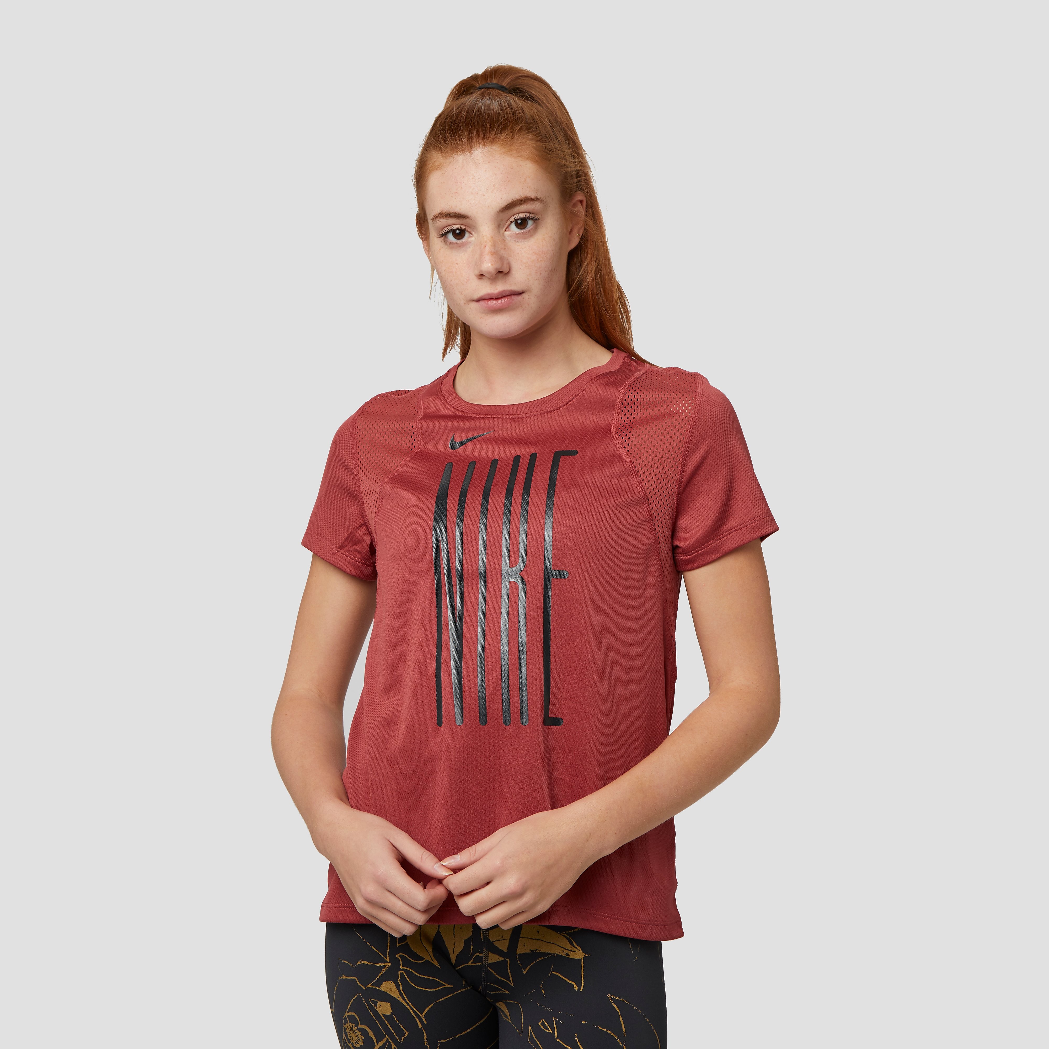 NIKE Run hardloopshirt rood dames Dames