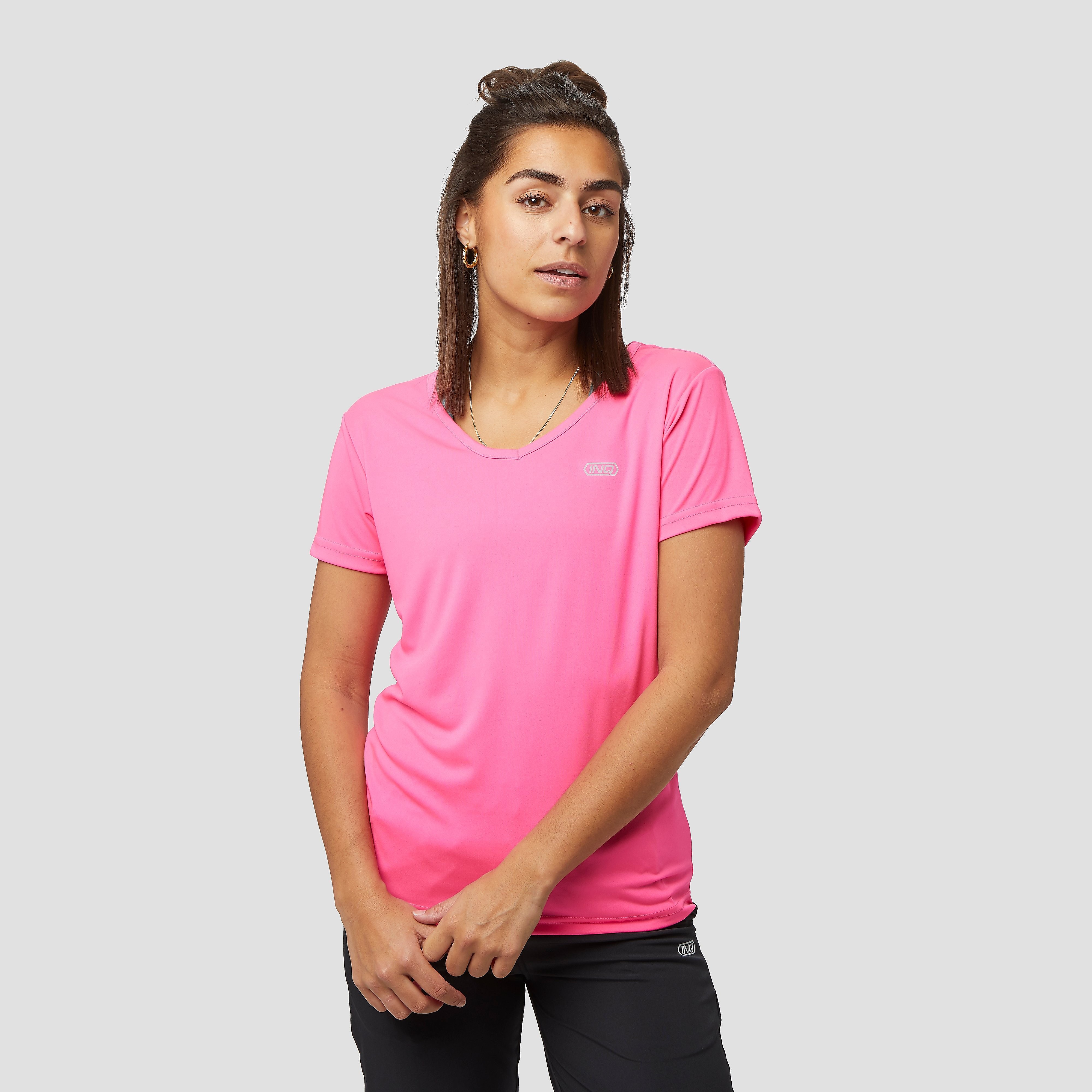 INQ Tempo v-neck hardloopshirt roze dames Dames