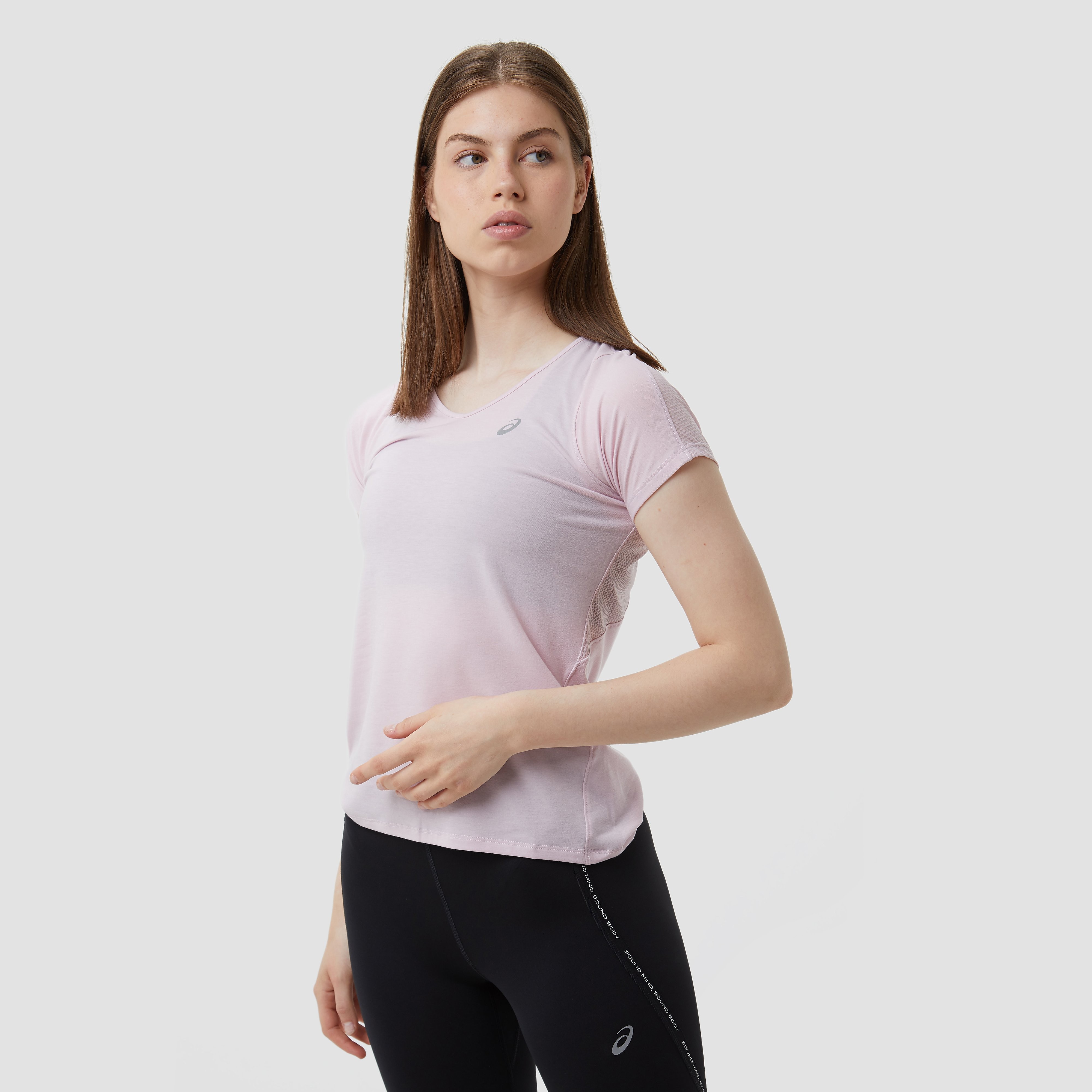 Asics Ss Hardloopshirt Roze Dames - Maat XL