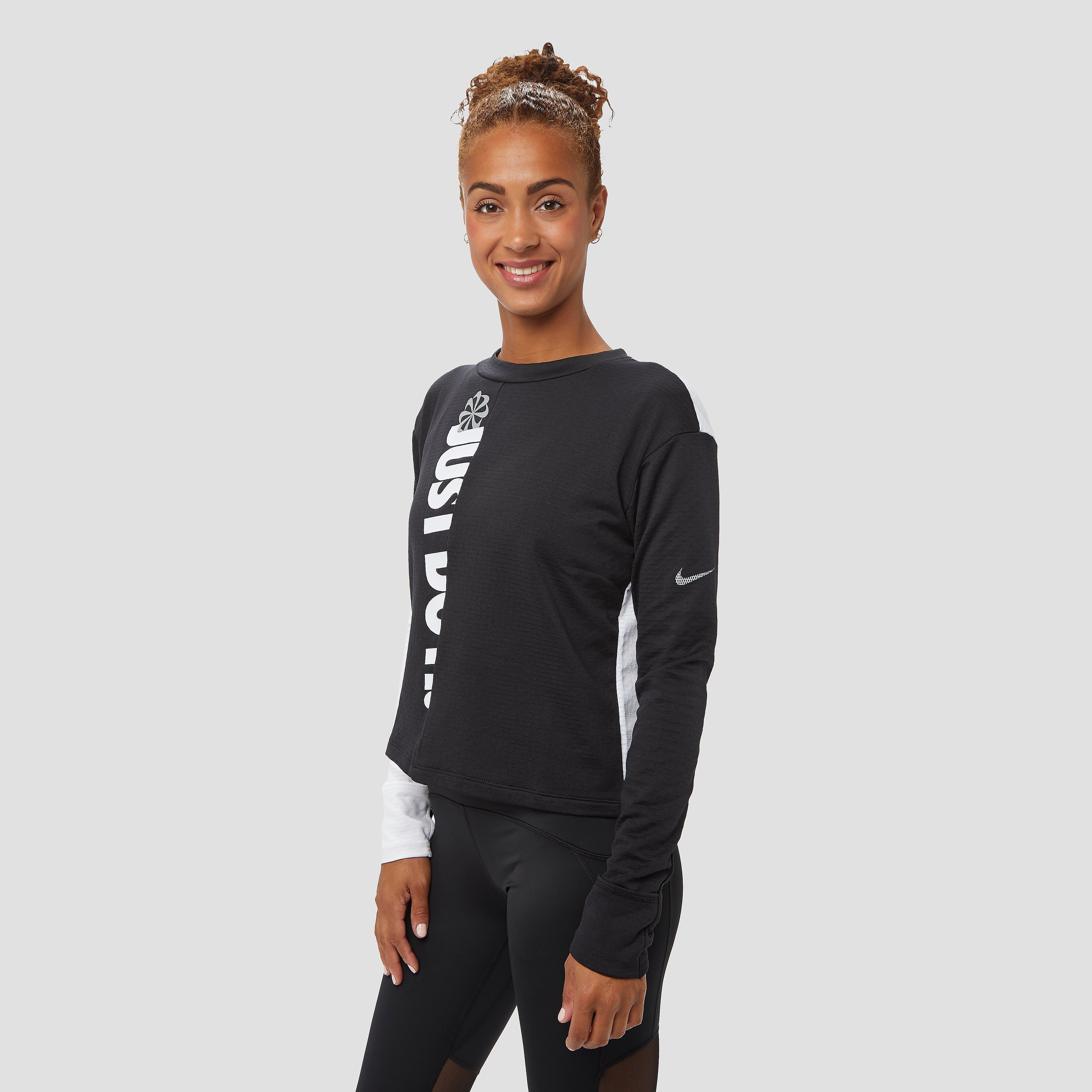 NIKE Therma sphere hardlooptrui zwart/wit dames Dames