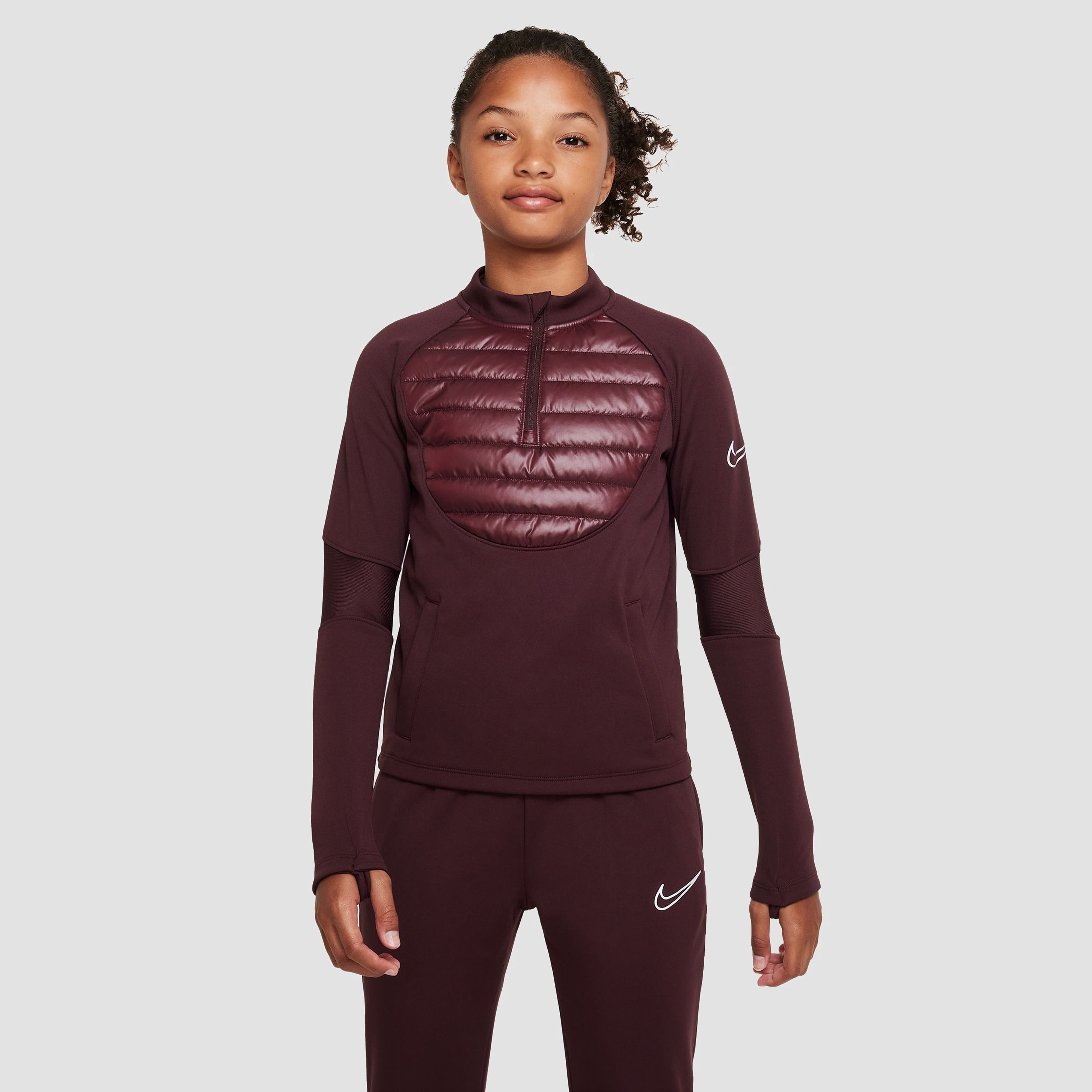 Nike Nike therma-fit academy drll winter warrior voetbaltop rood kinderen kinderen