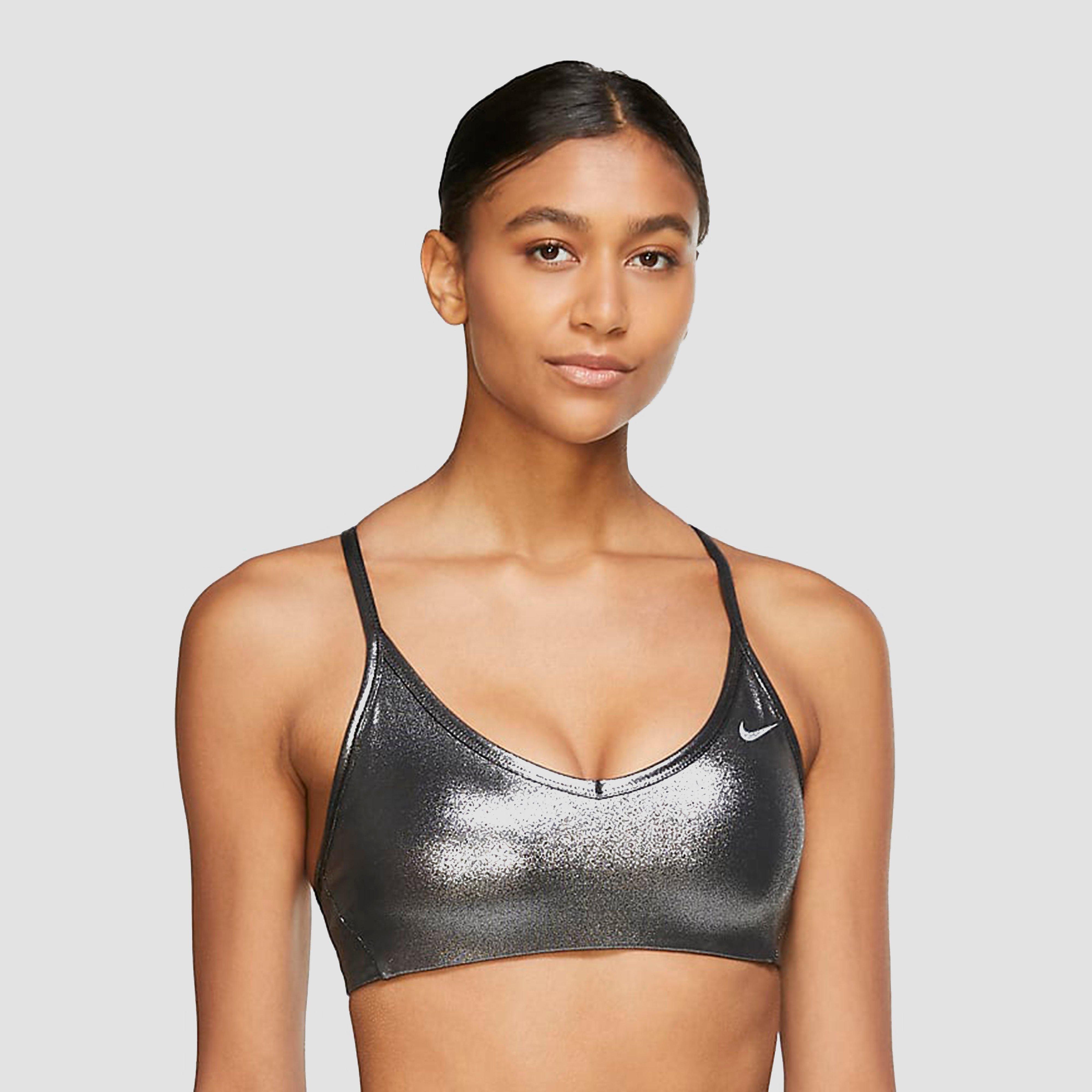 NIKE Indy icnclsh shimmer sportbeha zilver/zwart dames Dames