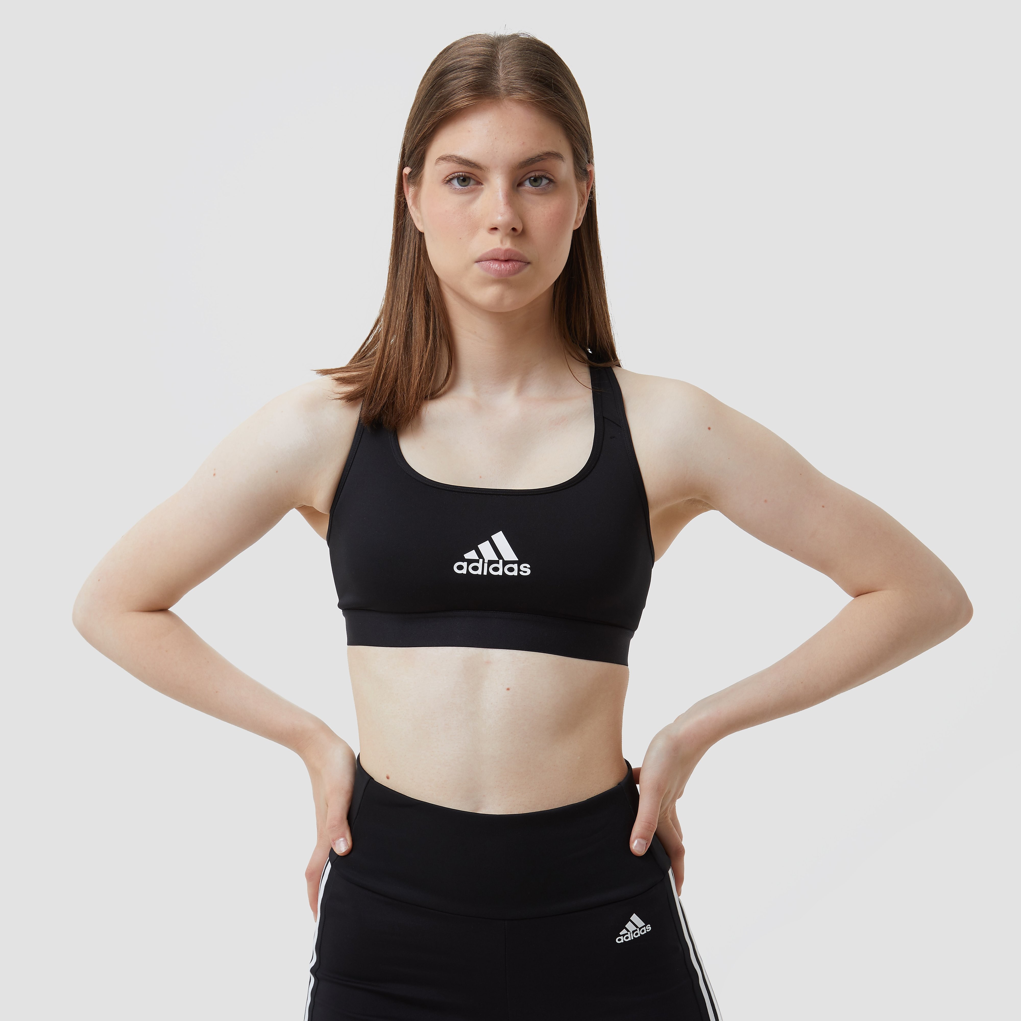Adidas Powerreact Medium-Impact Sportbh Zwart Dames - Maat S