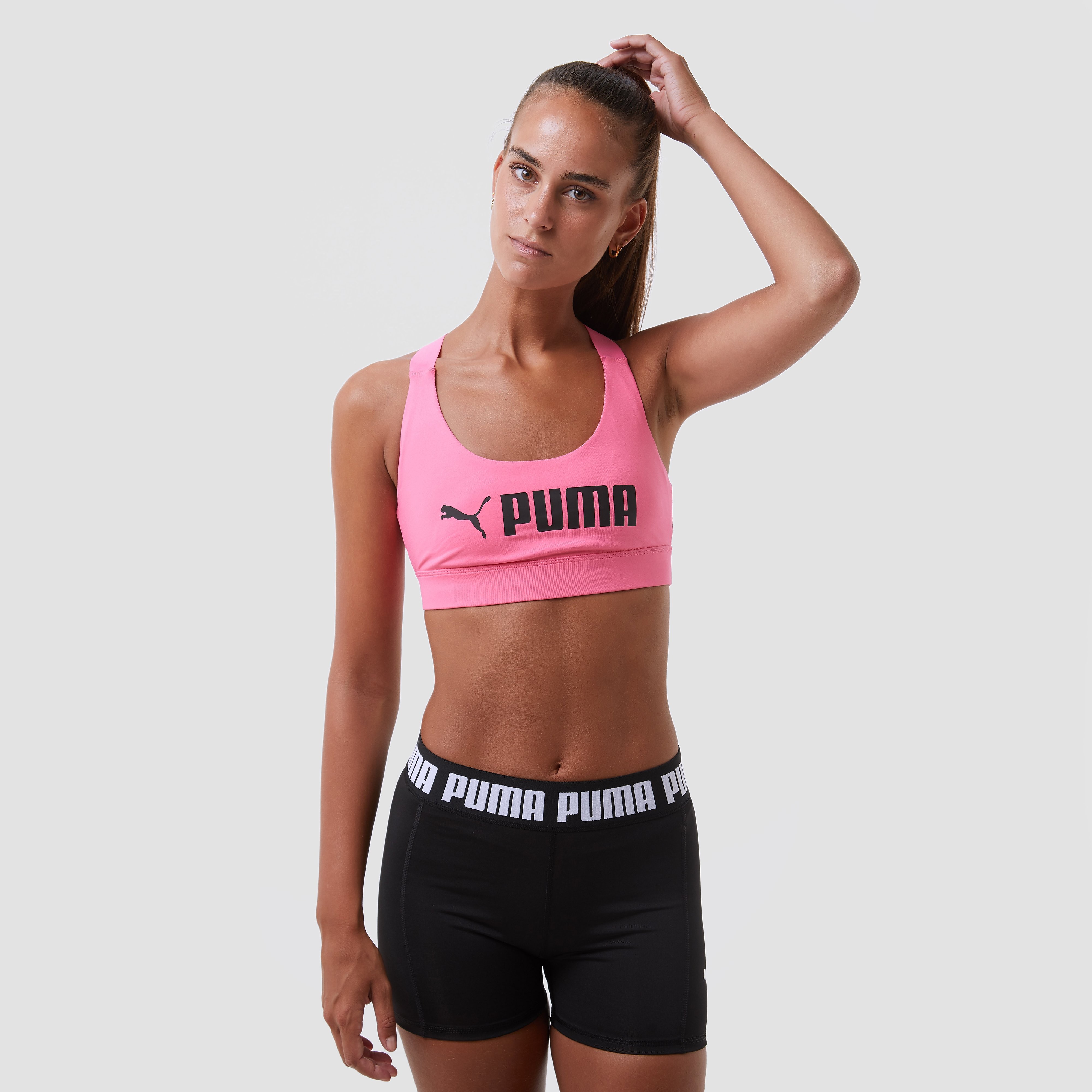 Puma Puma fit medium-impact sportbh roze/zwart dames dames