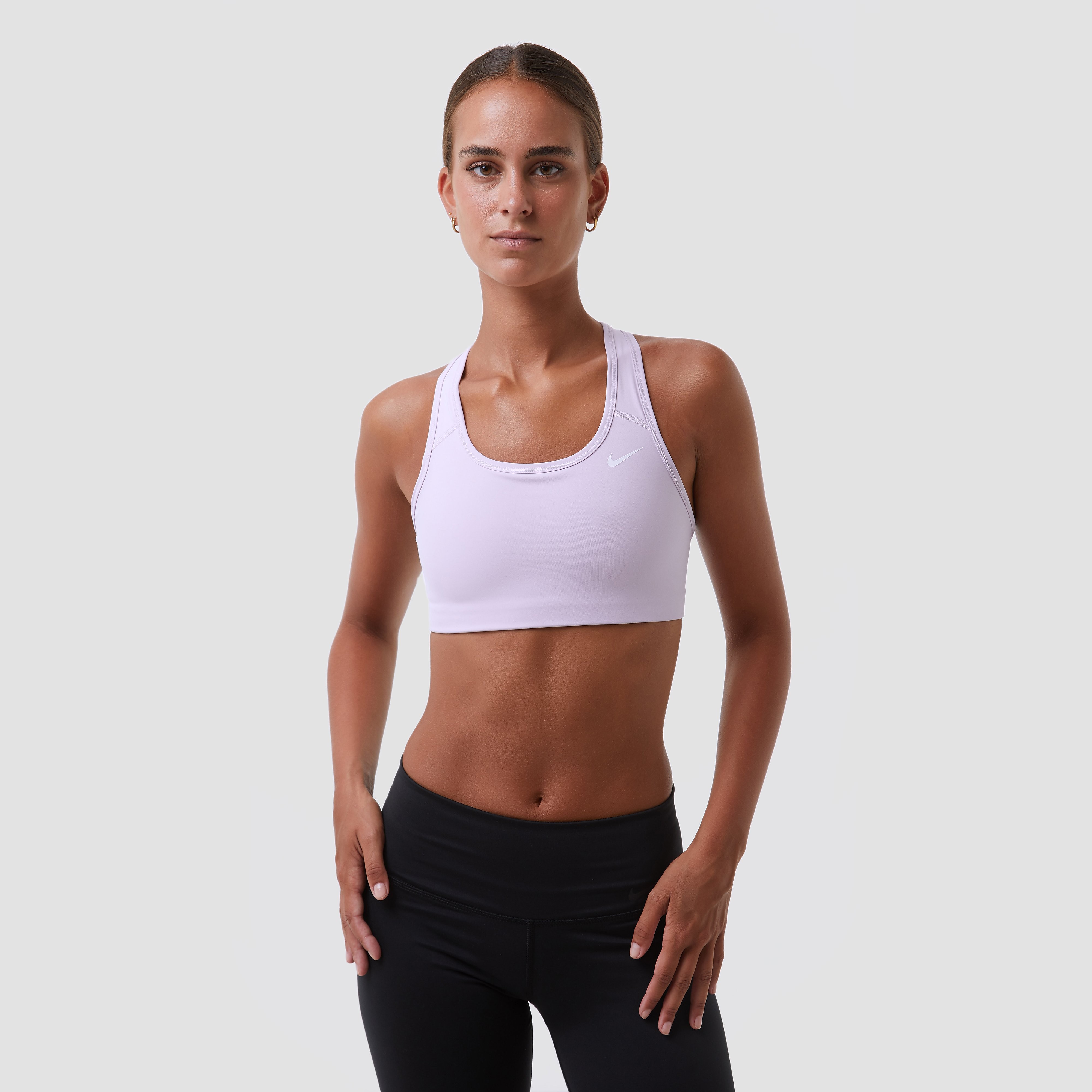 Nike Nike dri-fit swoosh medium-impact non-padded sportbh paars dames dames