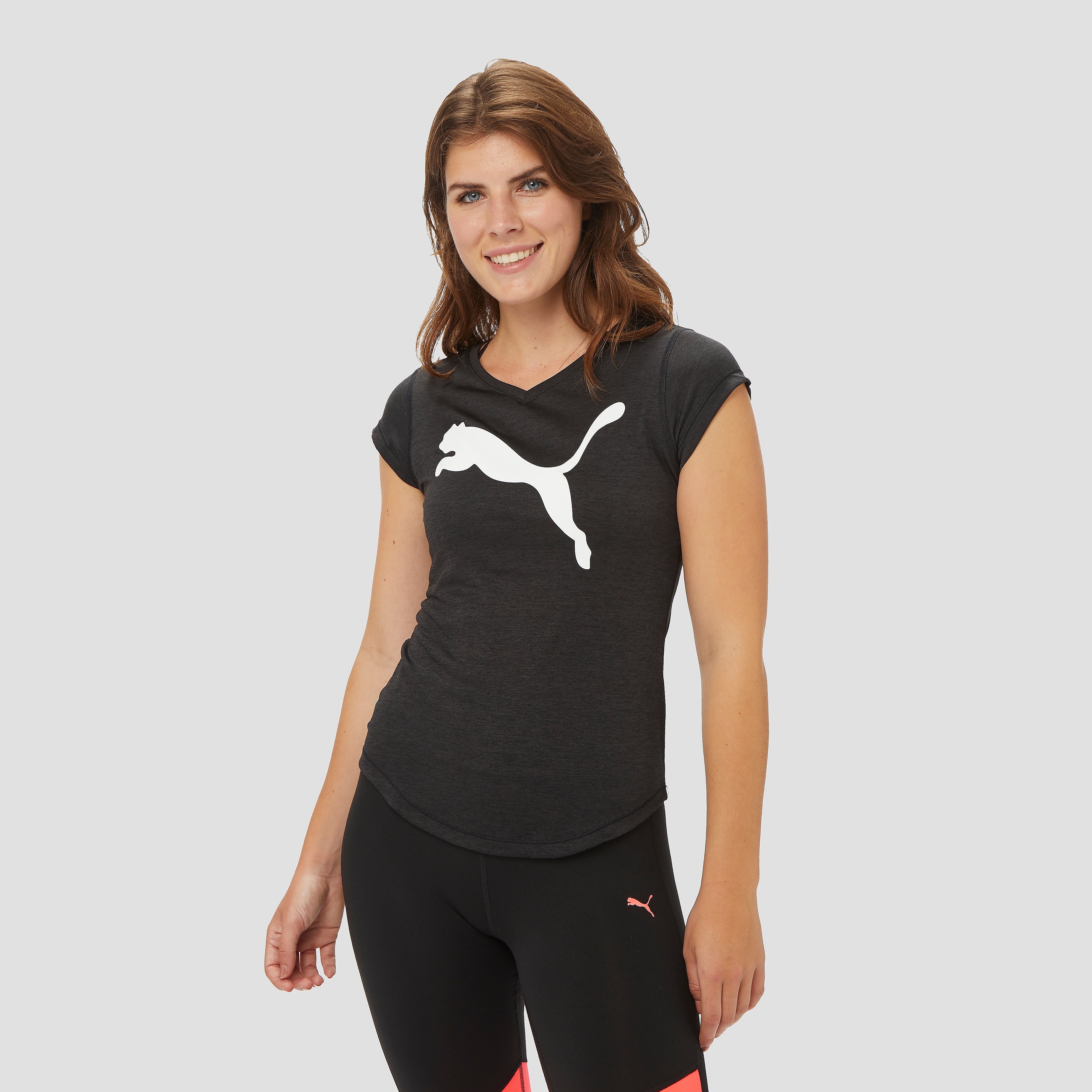 PUMA Heather cat sportshirt zwart dames Dames Gymnastiekwinkel