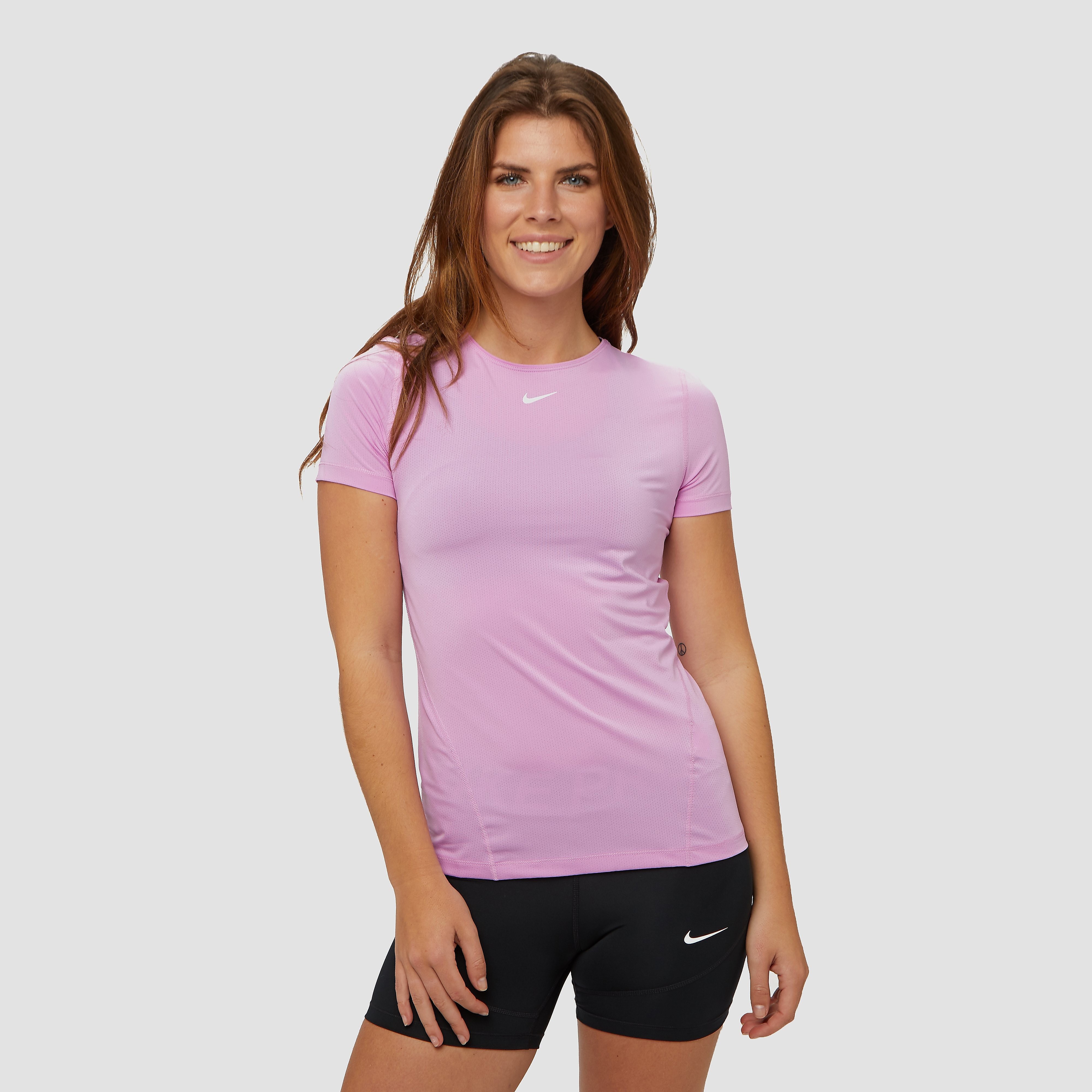 NIKE Pro all over mesh sportshirt roze dames Dames