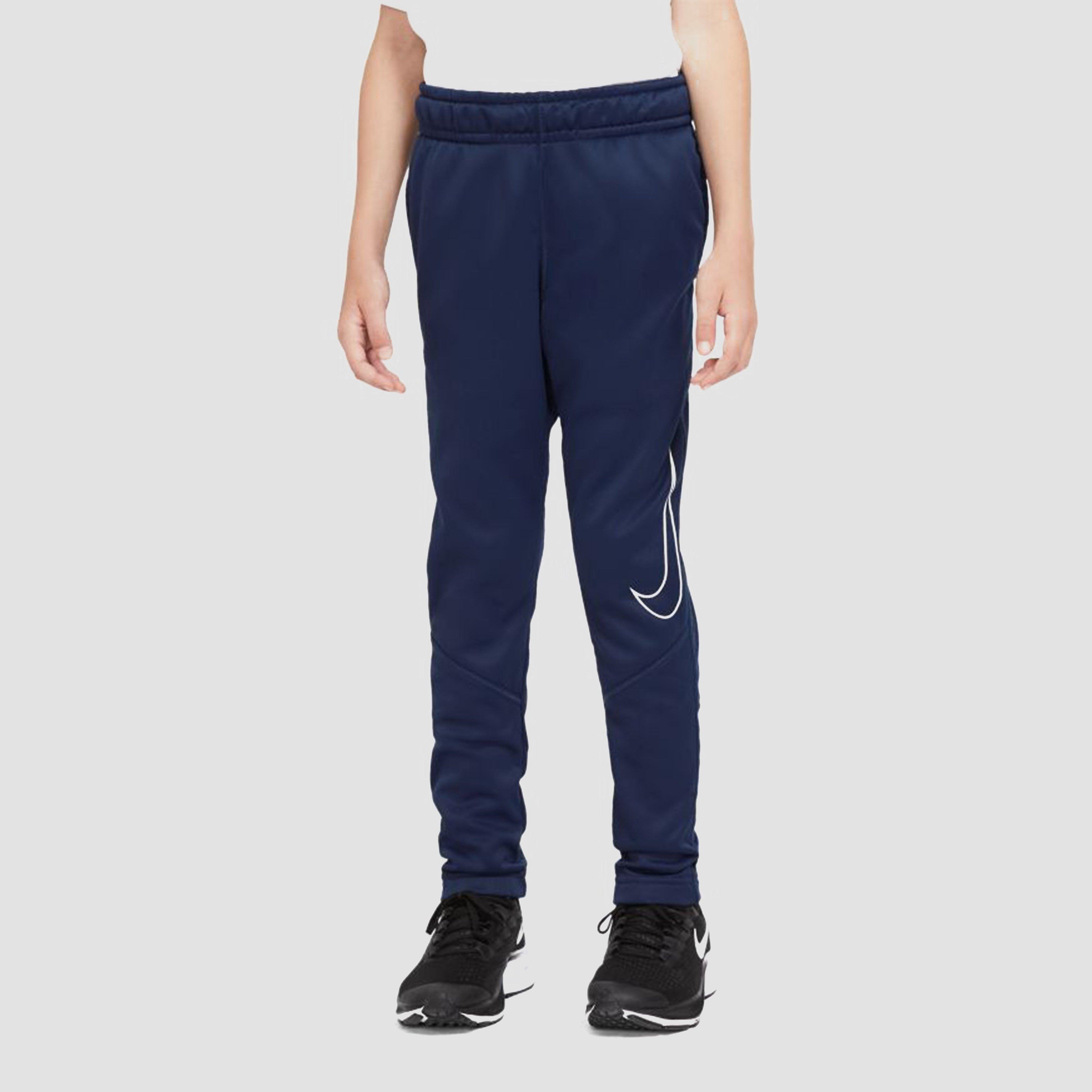 NIKE Therma graphic tapered sportbroek blauw/oranje kinderen Kinderen