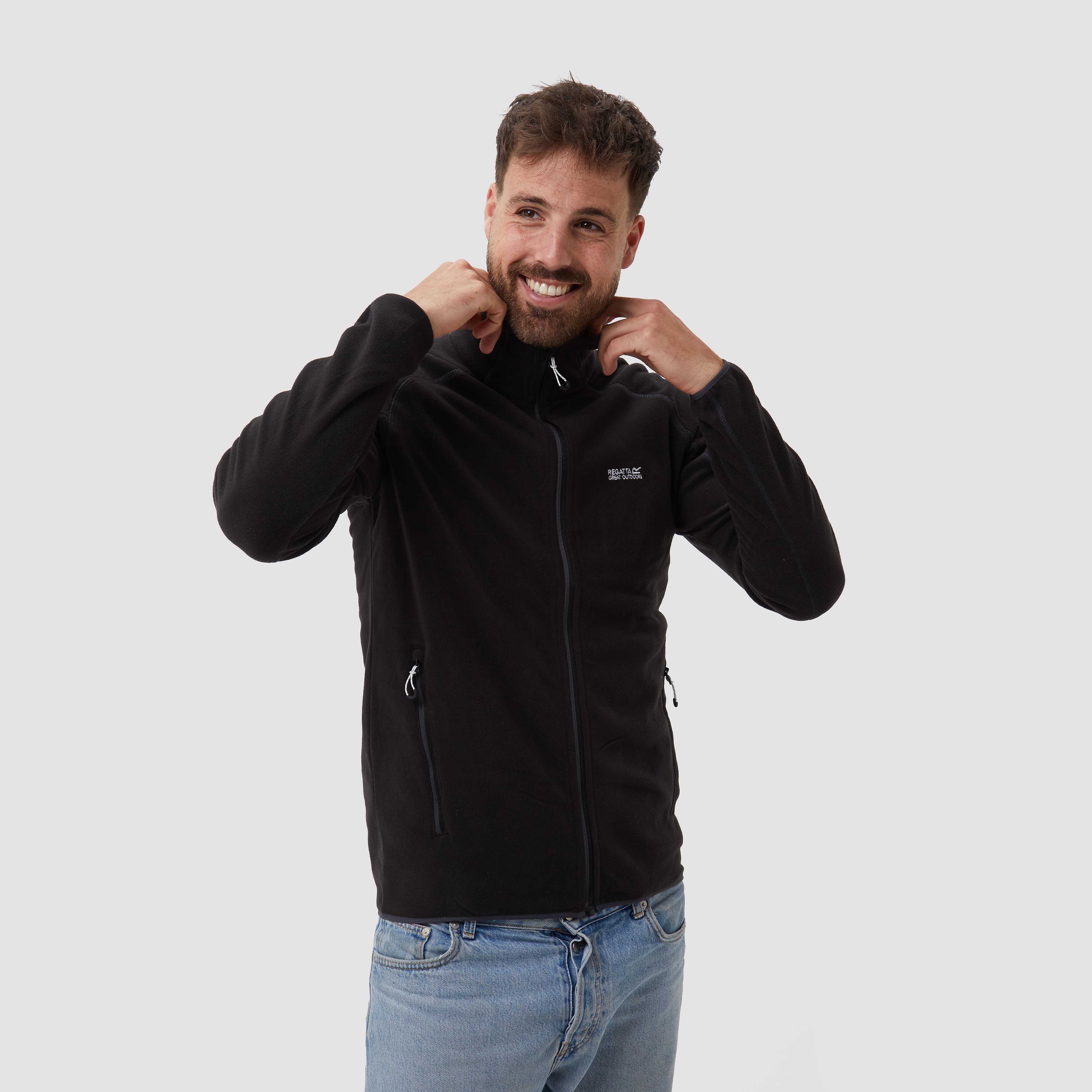 Regatta Hadfield Fleece Outdoorjas Zwart Heren - Maat XL
