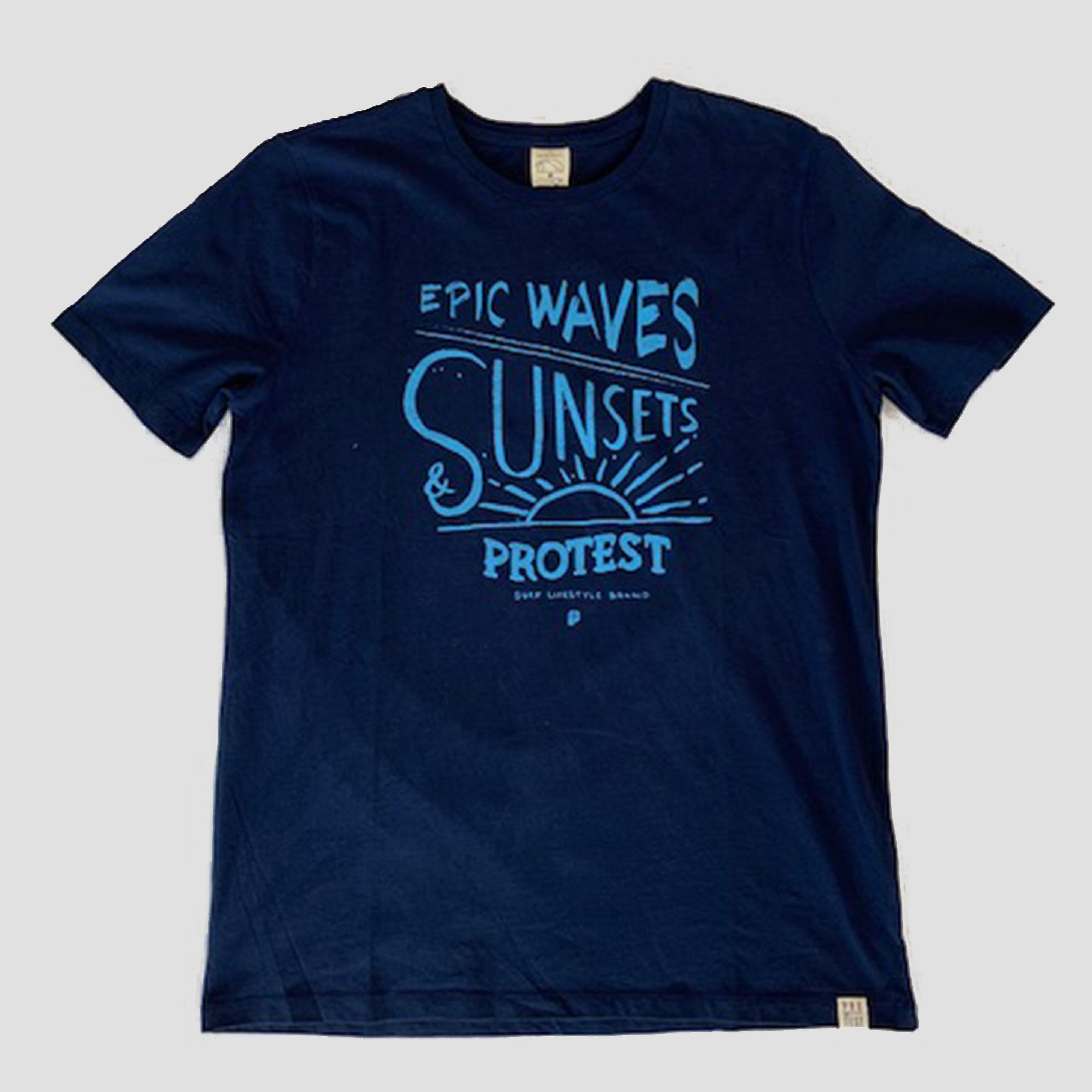Protest Protest sunset logo shirt blauw heren heren