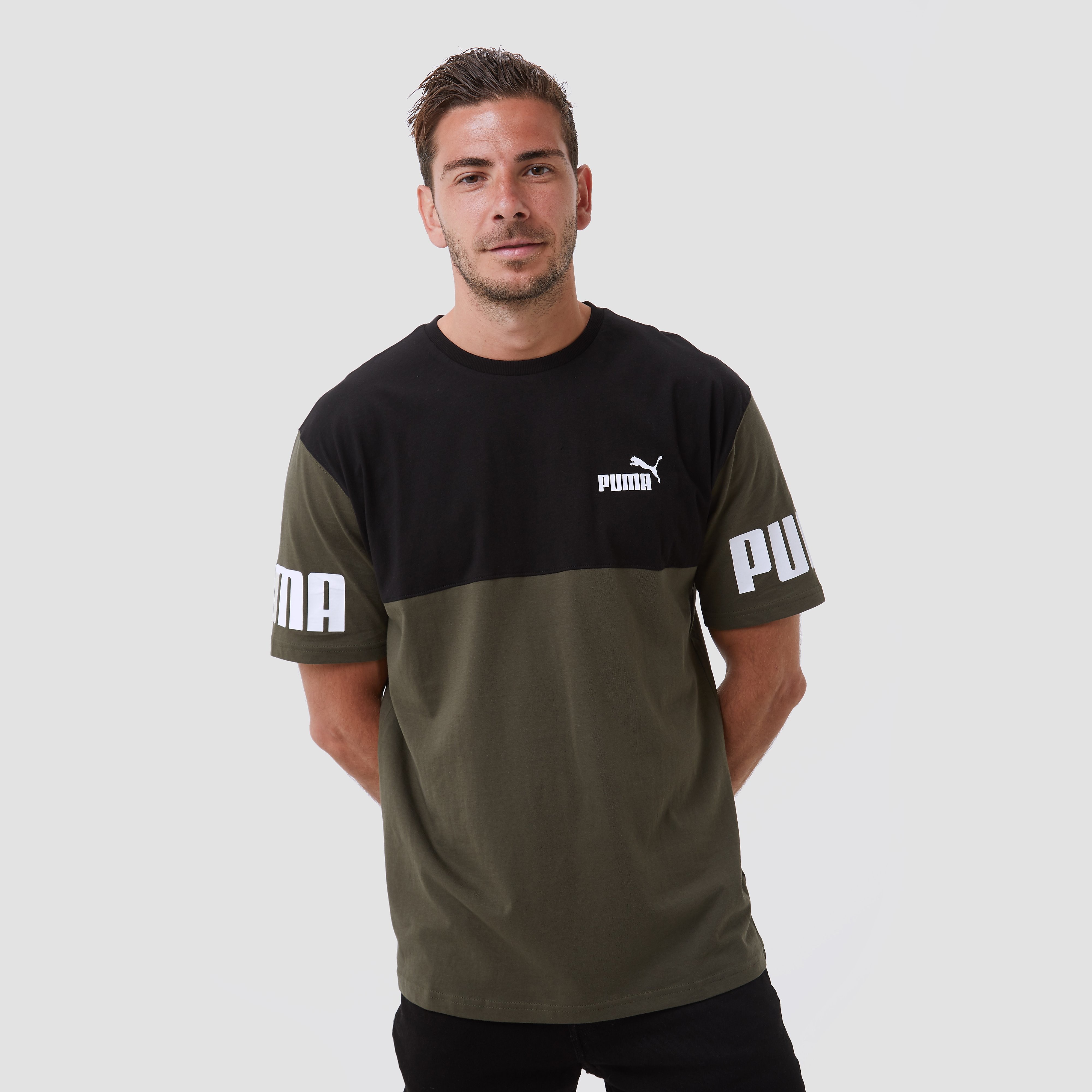 Puma Puma power colorblock shirt groen heren heren