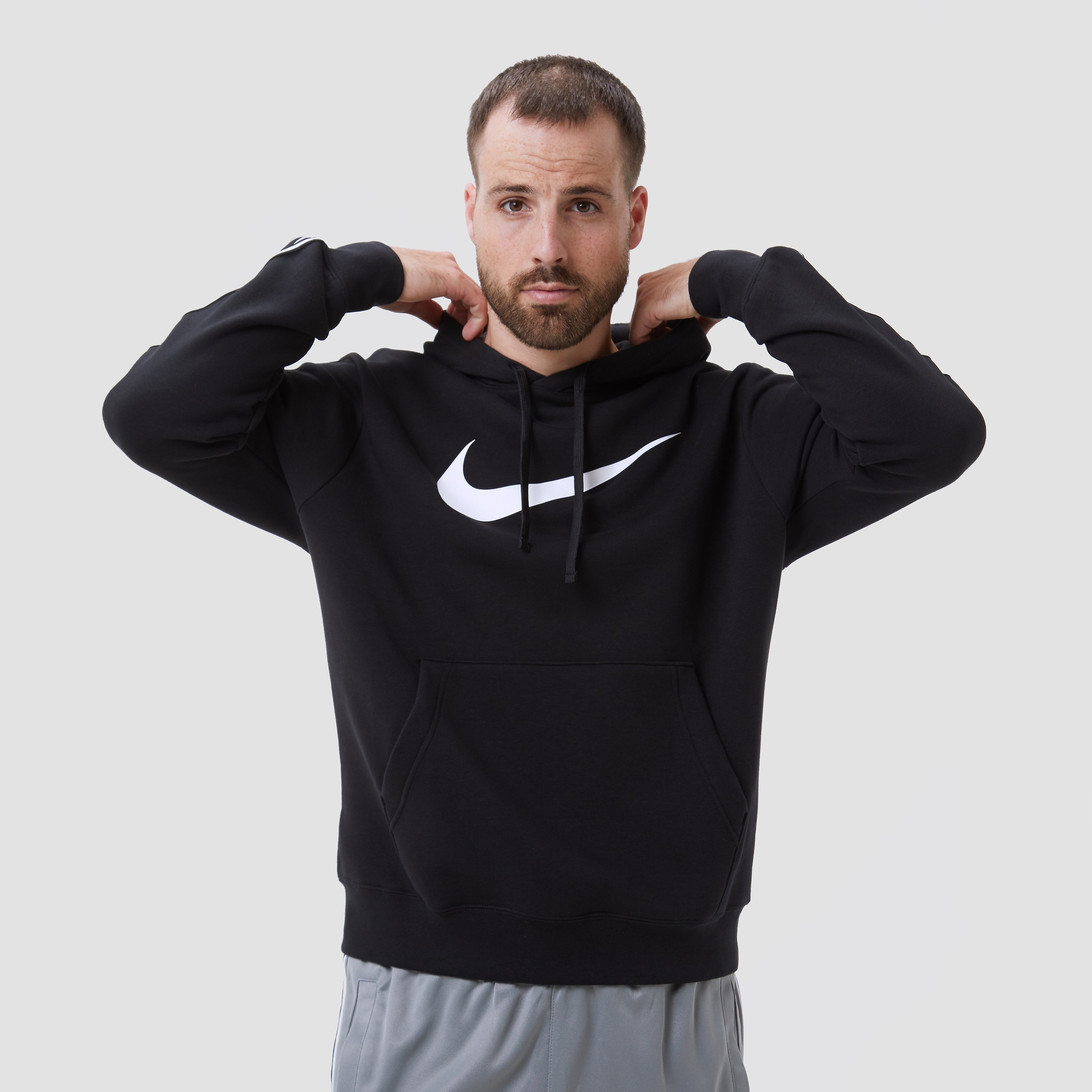 Nike Nike sportswear repeat pullover fleece trui zwart/wit heren heren