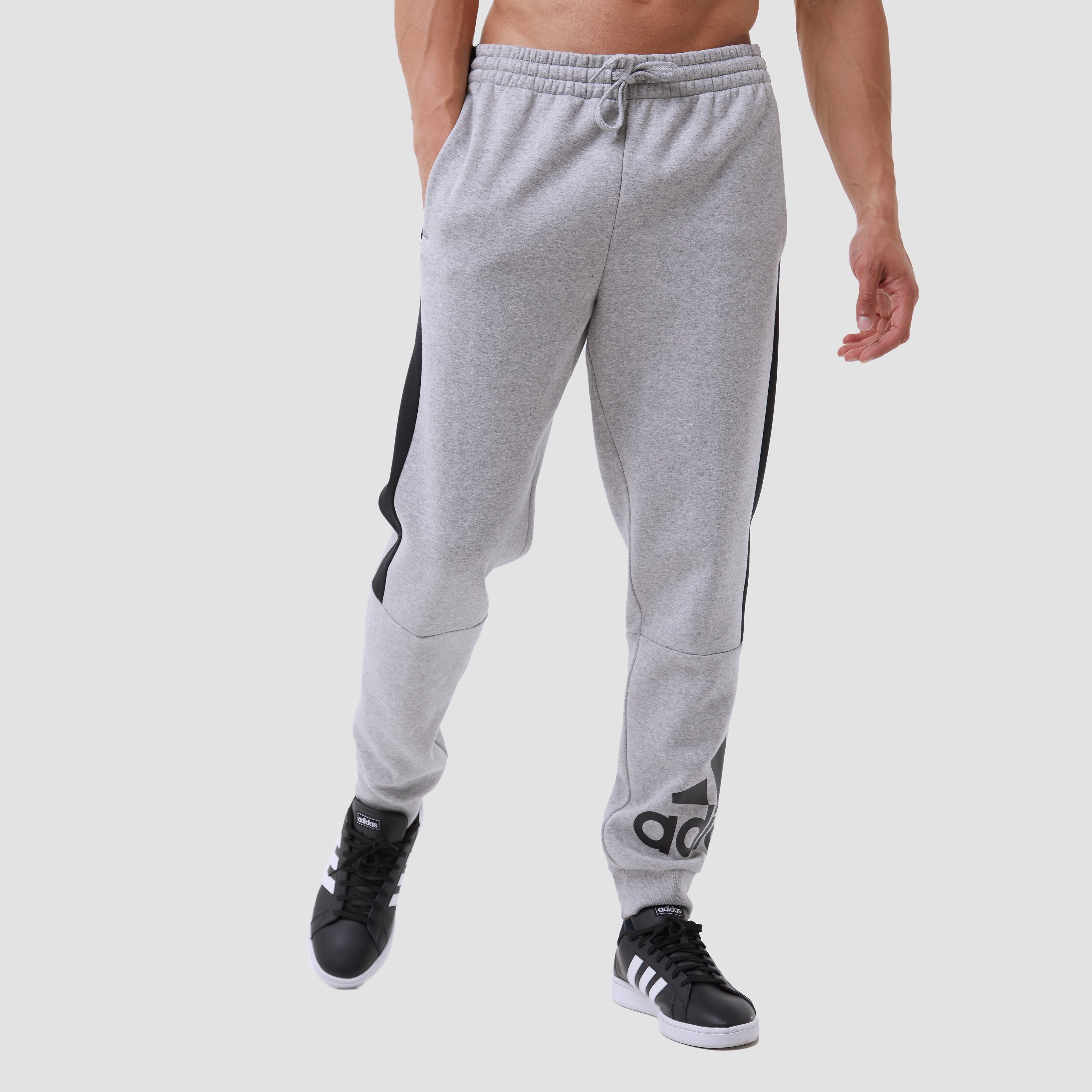 Adidas Essentials Colorblock Joggingbroek Grijs/Zwart Heren - Maat L