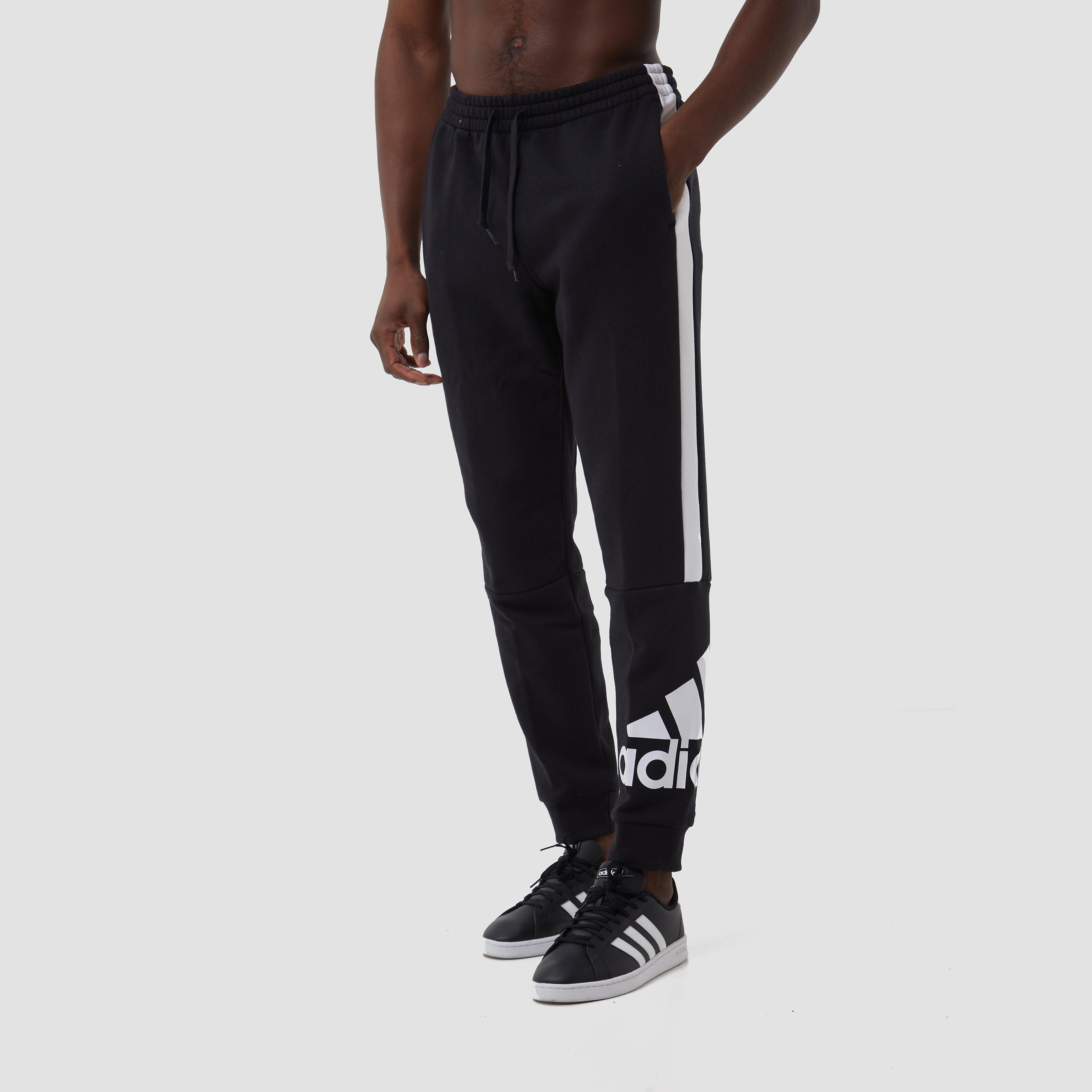 Adidas Essentials Colorblock Joggingbroek Zwart/Wit Heren - Maat XL