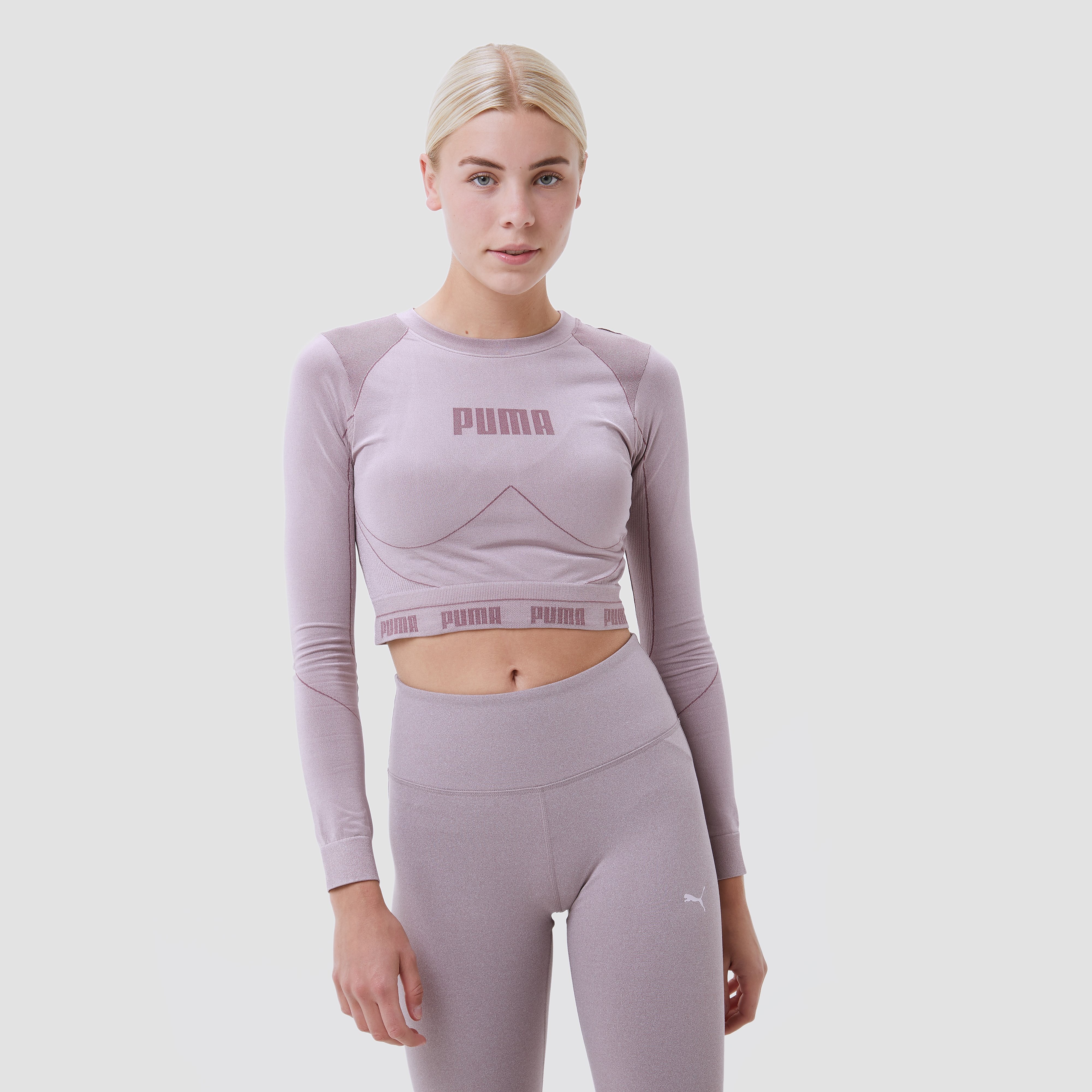 Puma Evoknit Crop Sporttop Roze Dames - Maat L