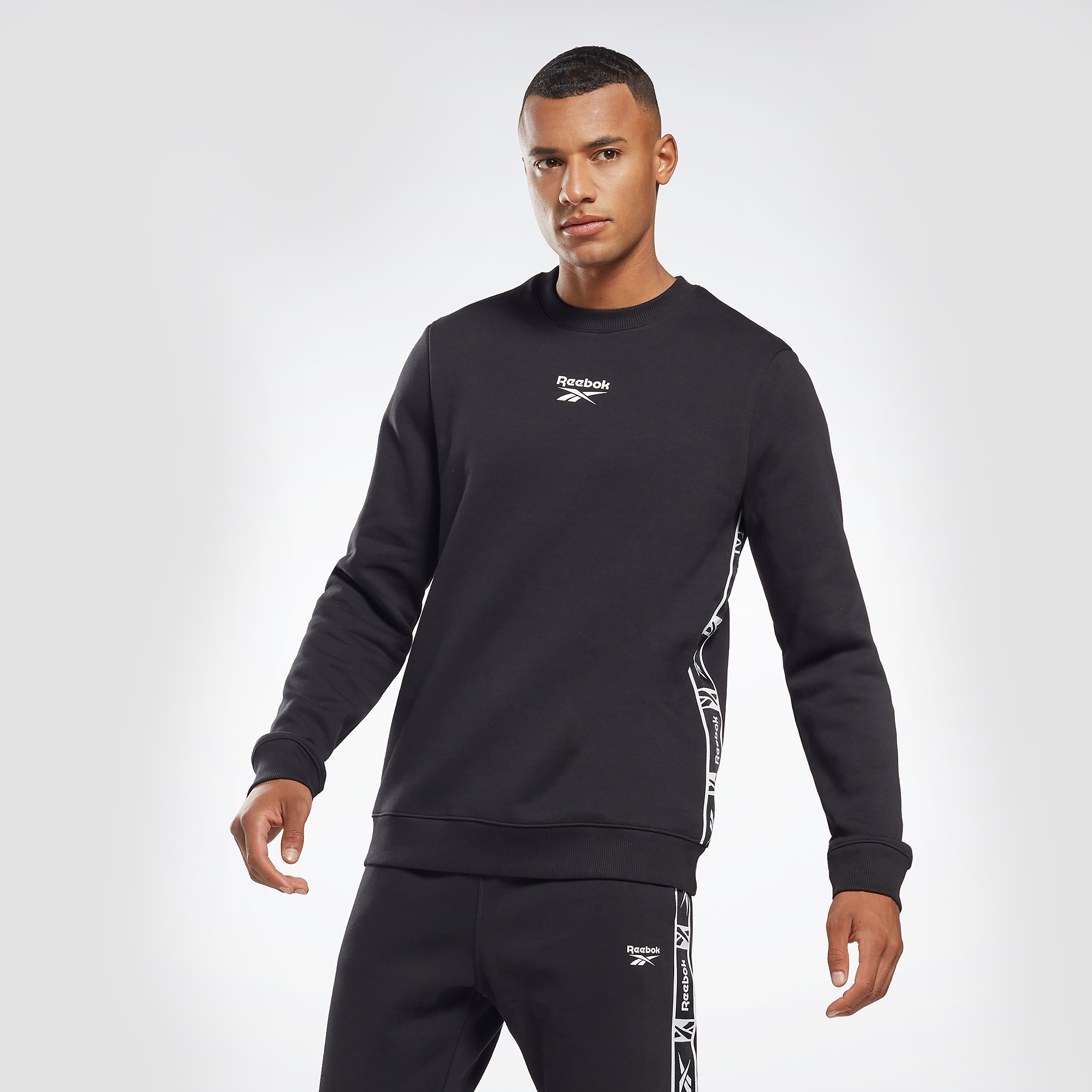 Reebok Reebok ri tape crew sweater zwart heren heren