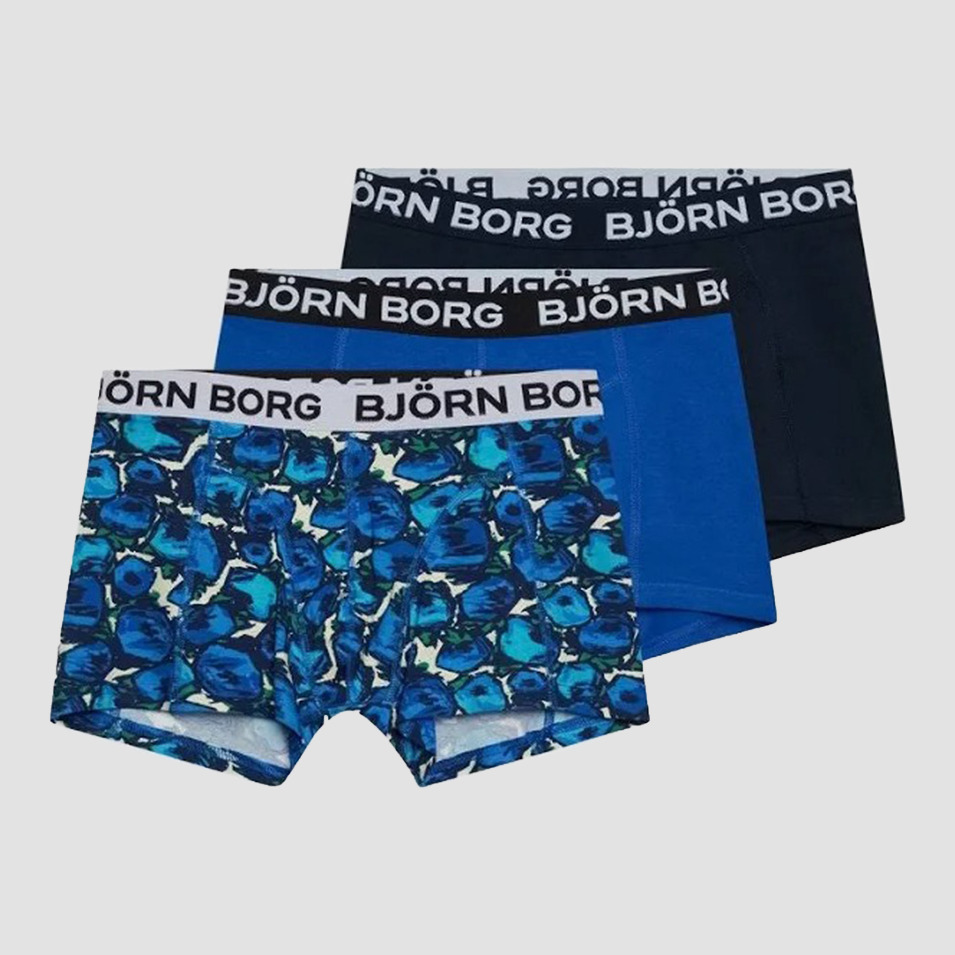 - Boxershort 3-Pack Blue Print - Maat: 134-140