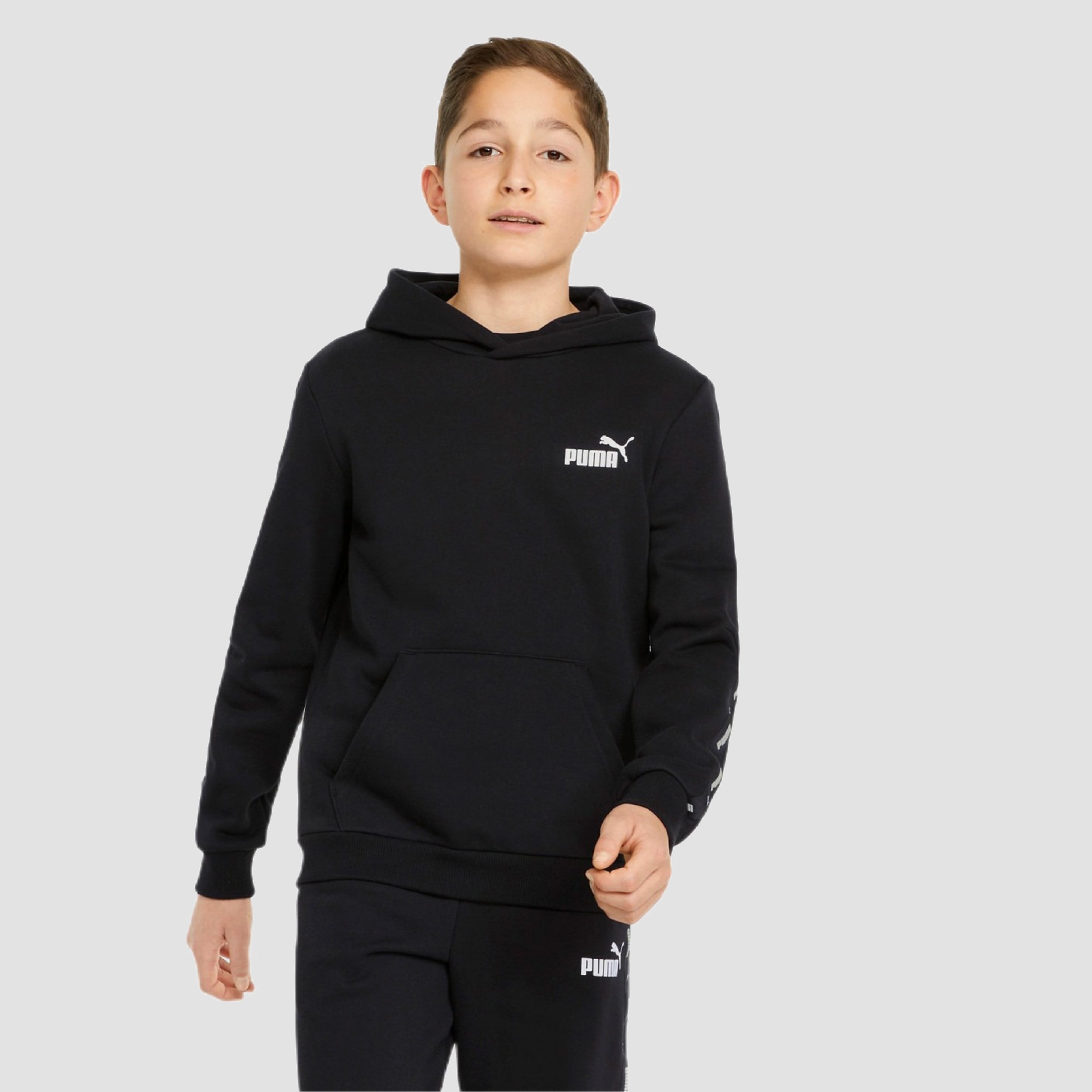 Puma Essentials+ Tape Trui / Hoodie - Zwart Kinderen - Maat 128