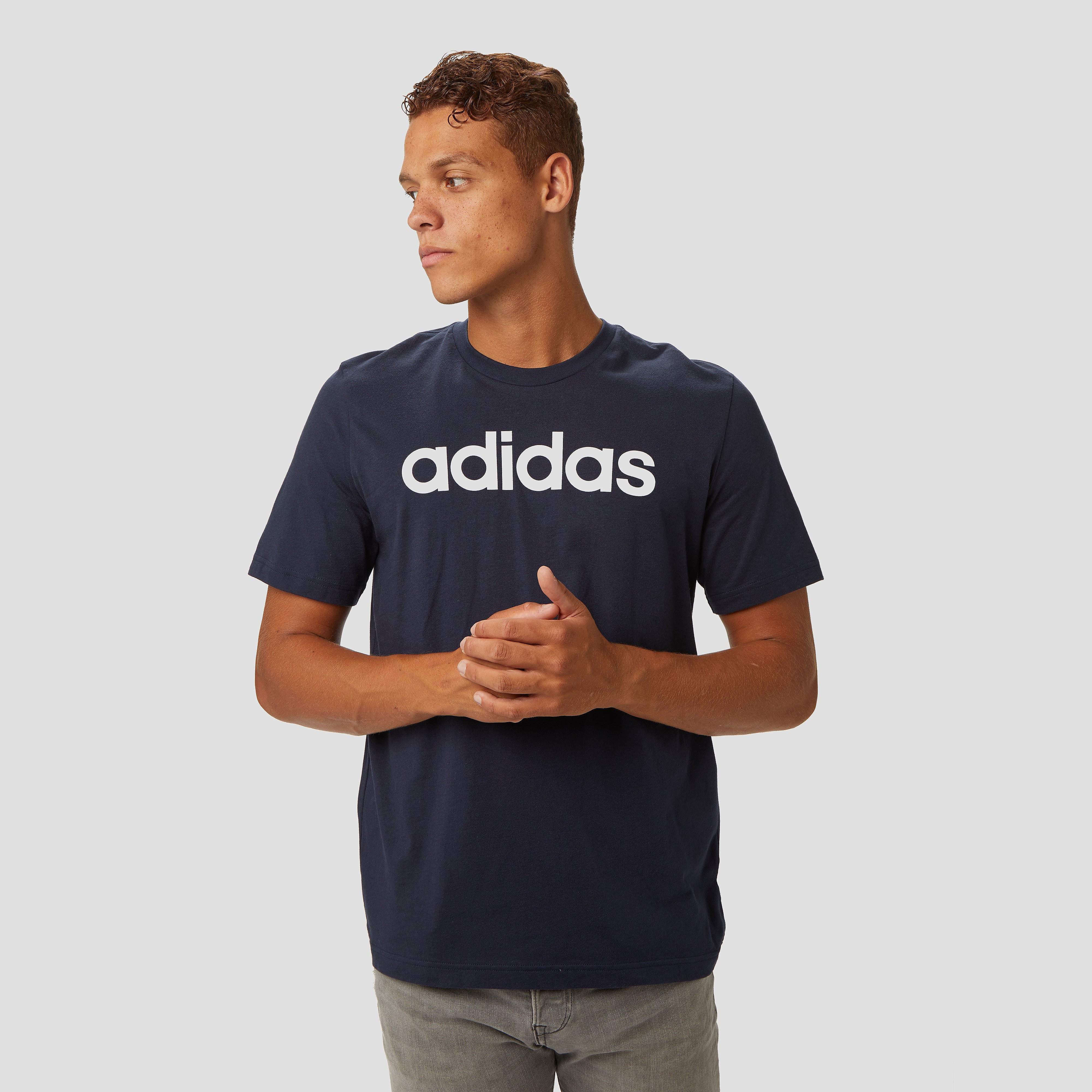 adidas Essentials linear shirt blauw heren Heren