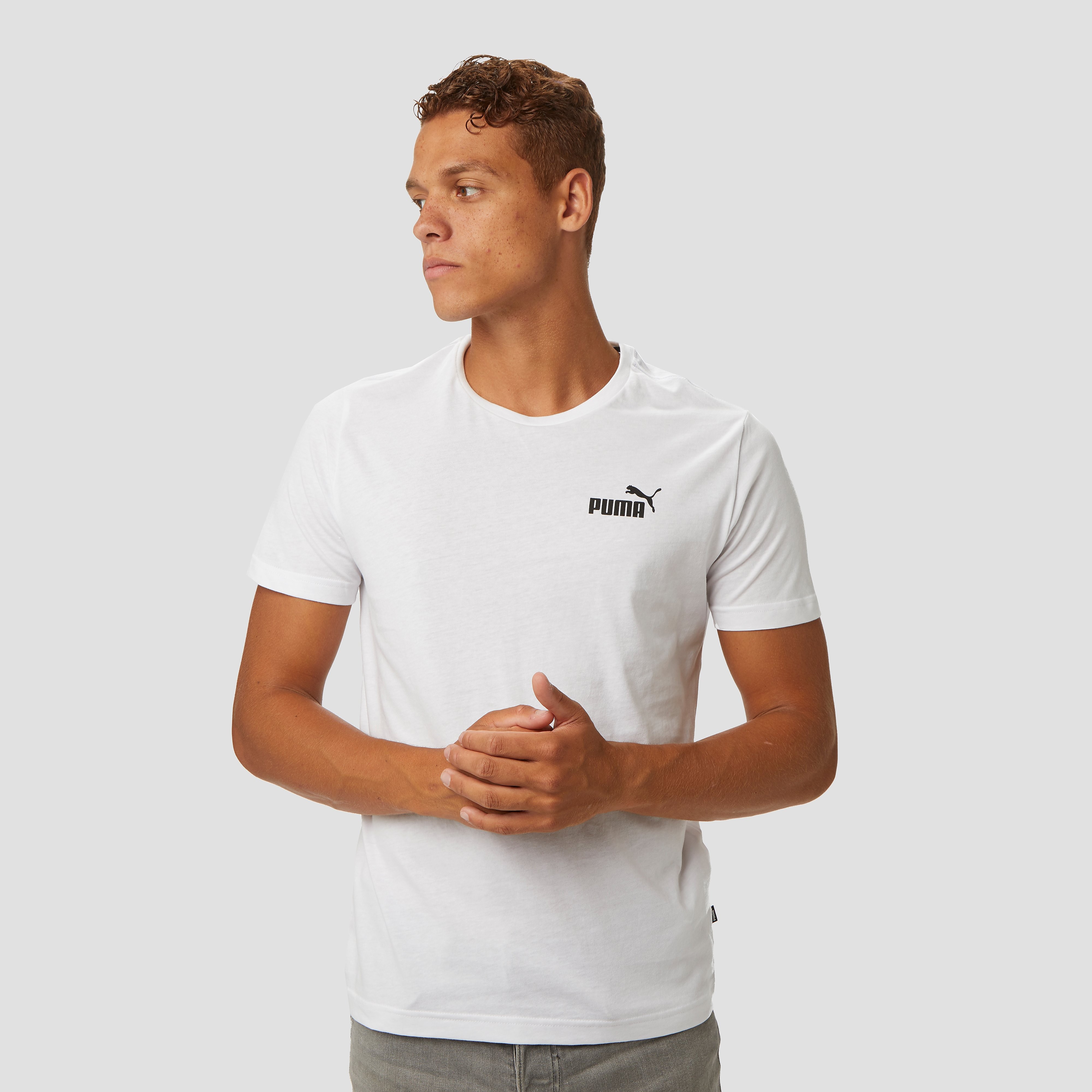 PUMA Essential small logo shirt wit heren Heren