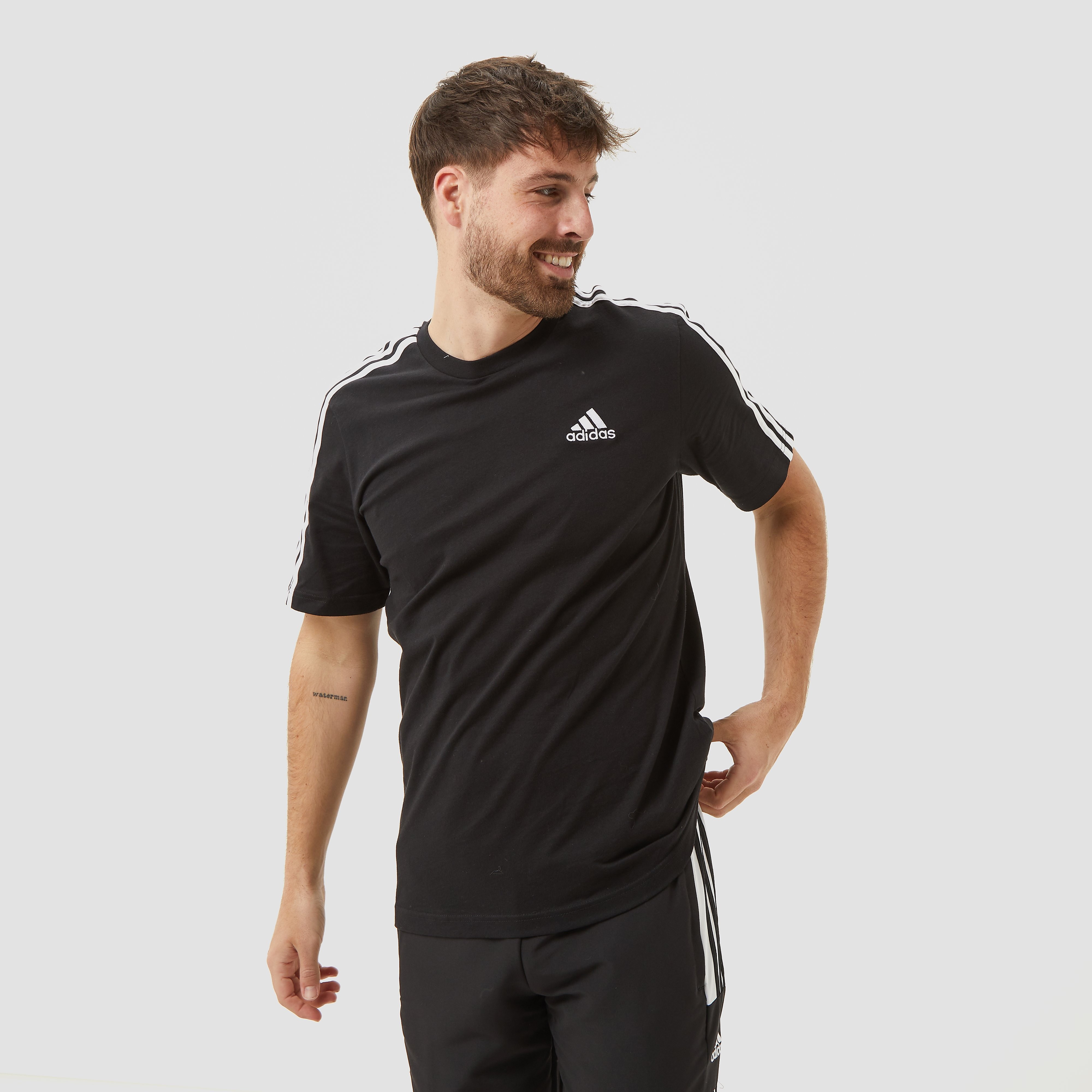 Adidas Essentials 3-Stripes Shirt Zwart Heren - Maat XXL