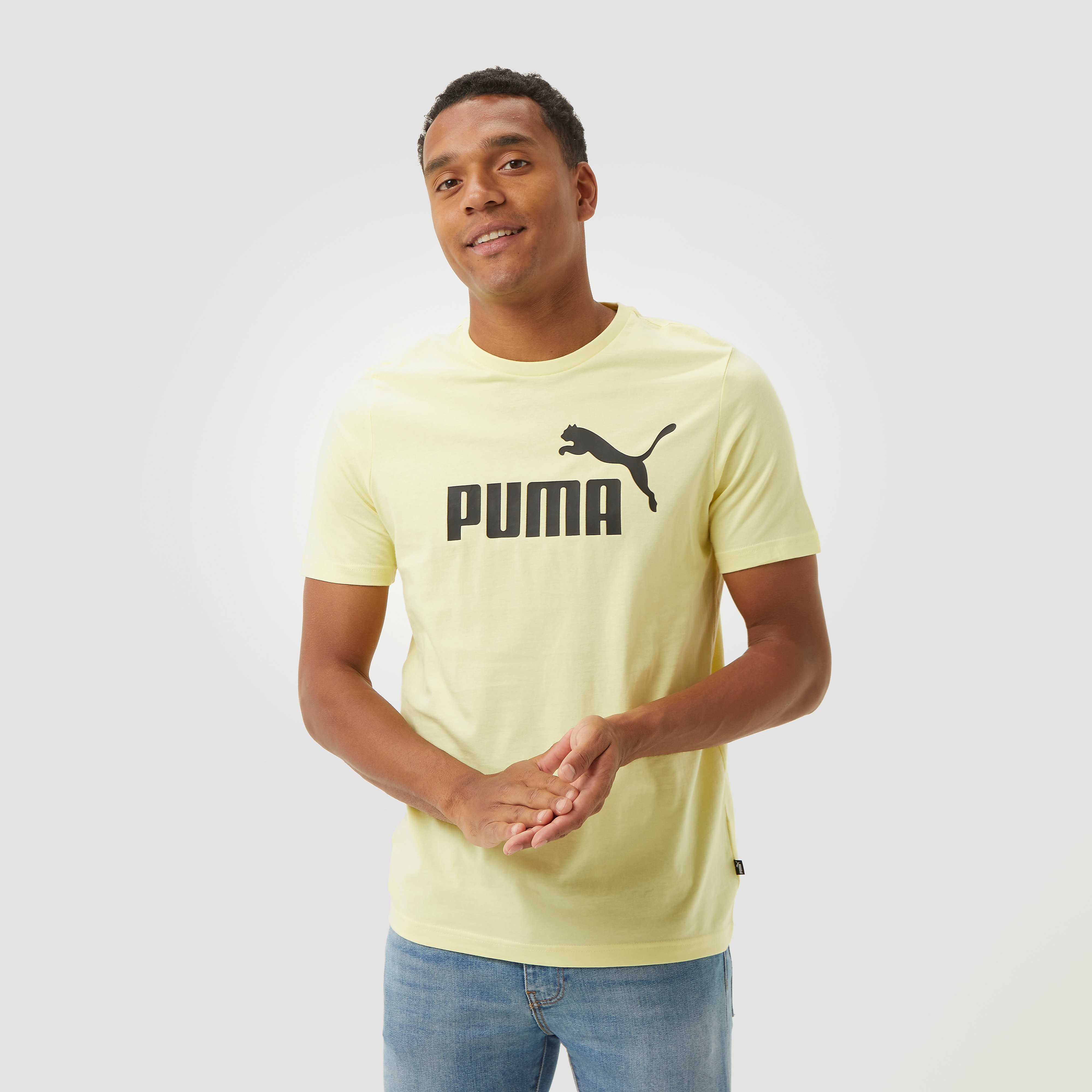 Puma Puma essentials logo shirt geel heren heren