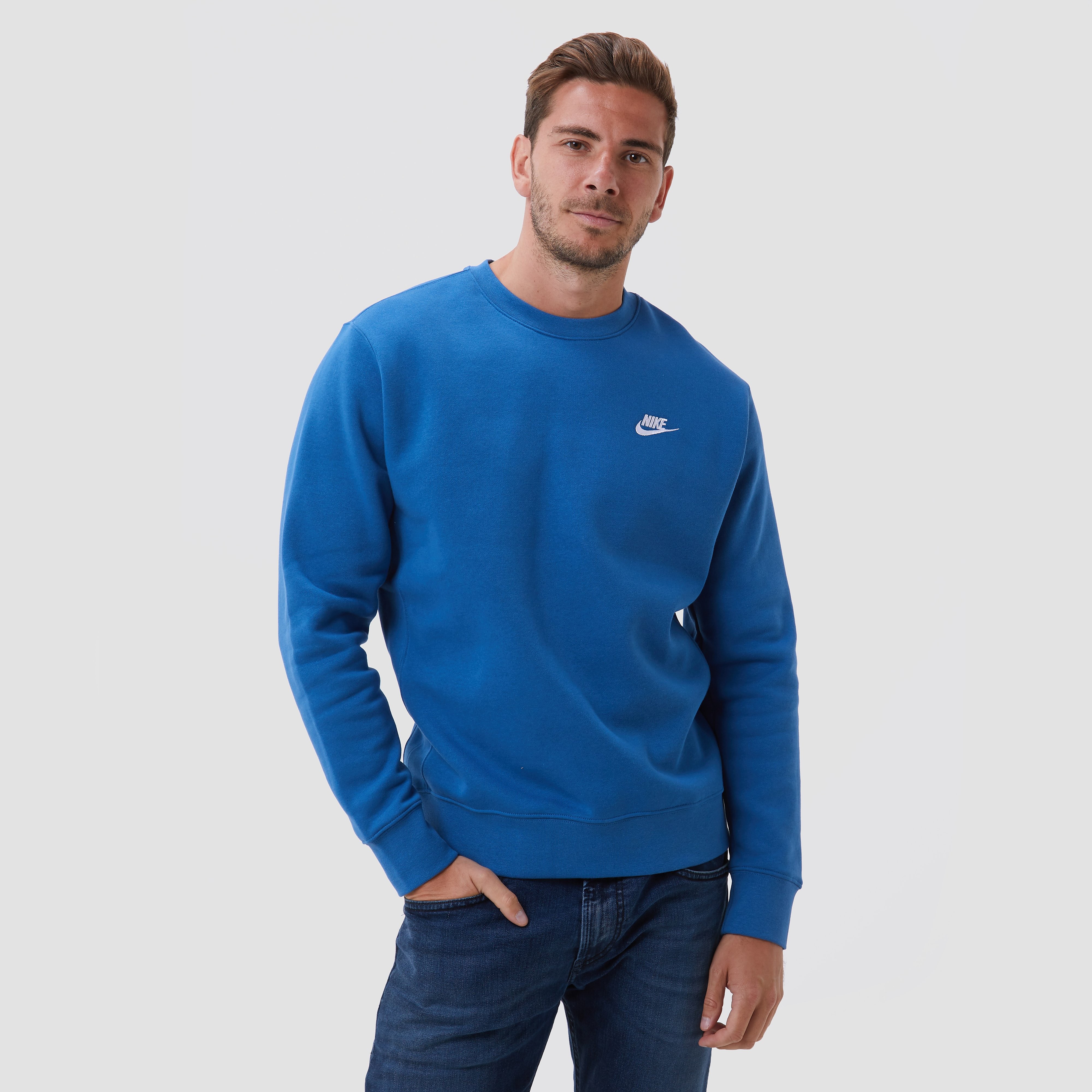 Nike Nike sportswear club crew sweater blauw heren heren