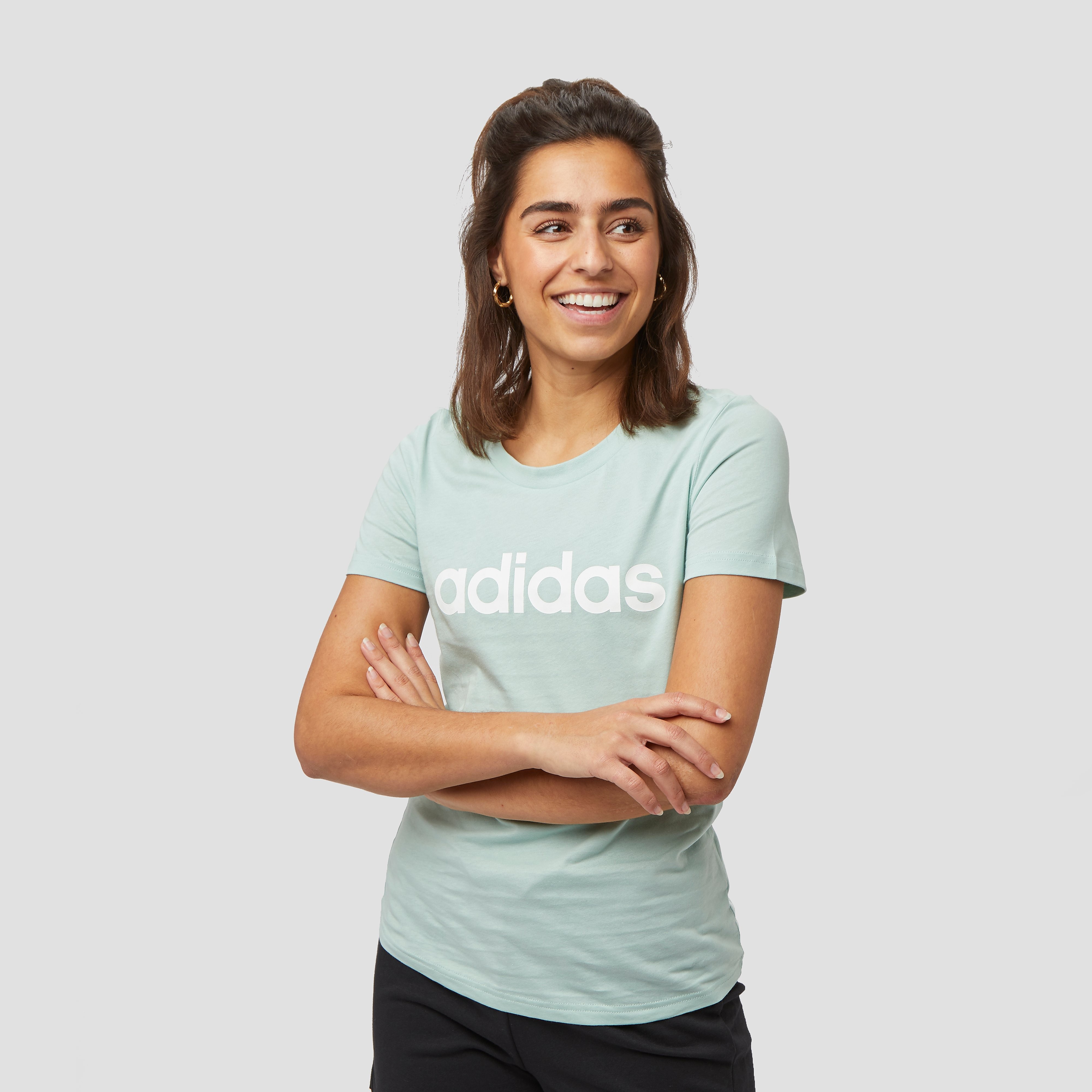 adidas Linear slim shirt groen dames Dames