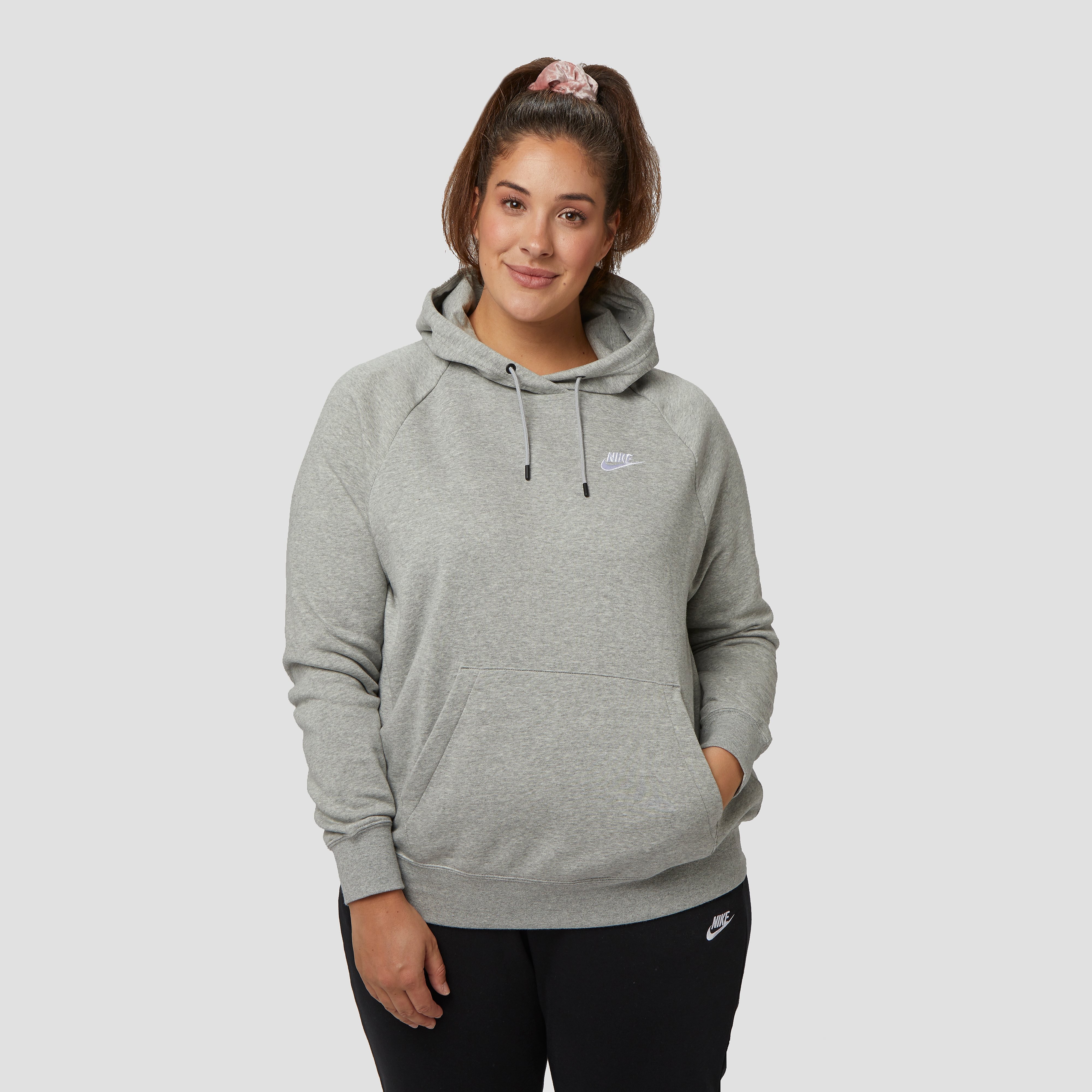 NIKE Sportswear essentials plus size fleece trui grijs dames Dames