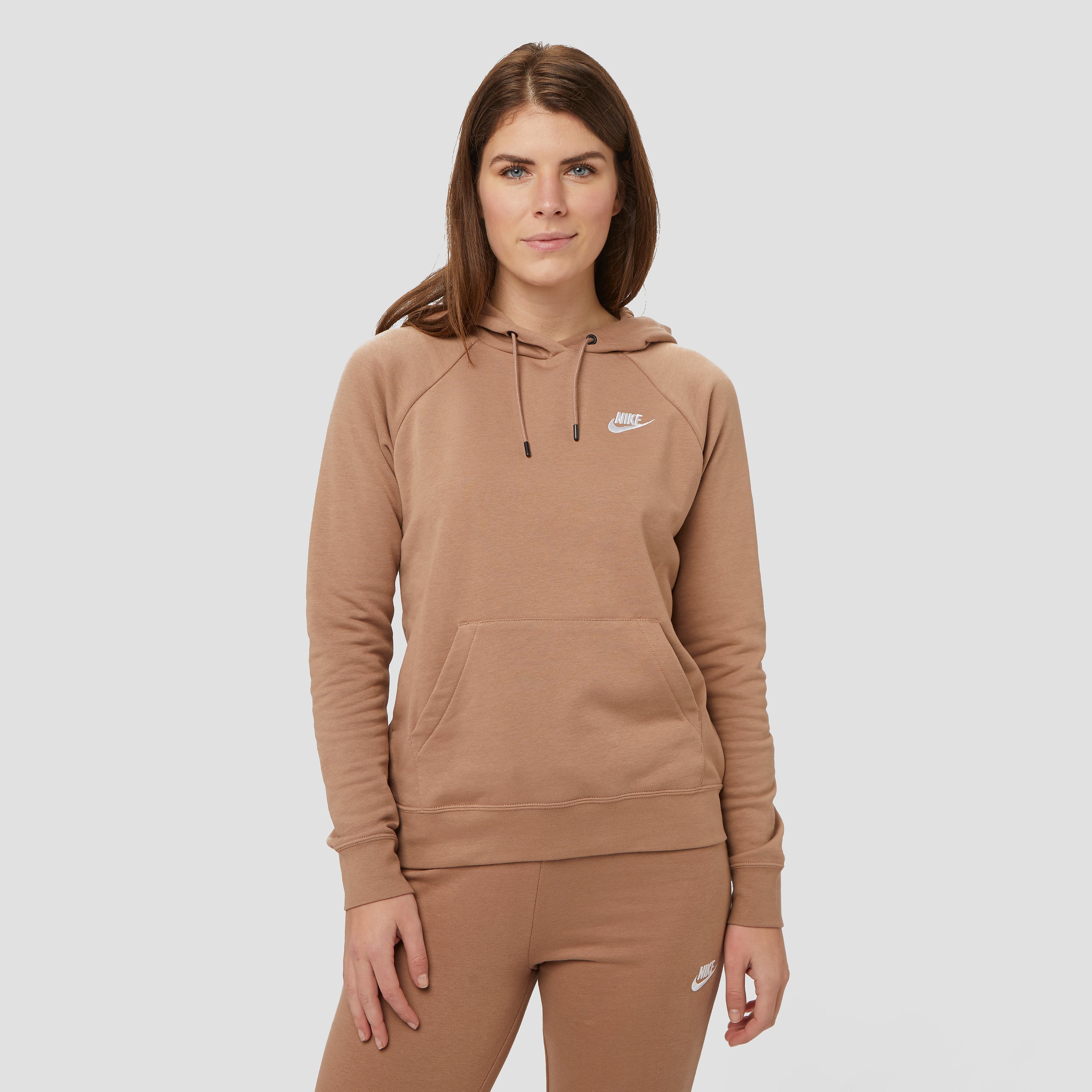 NIKE Sportswear essentials fleece trui bruin dames Dames Gymnastiekwinkel
