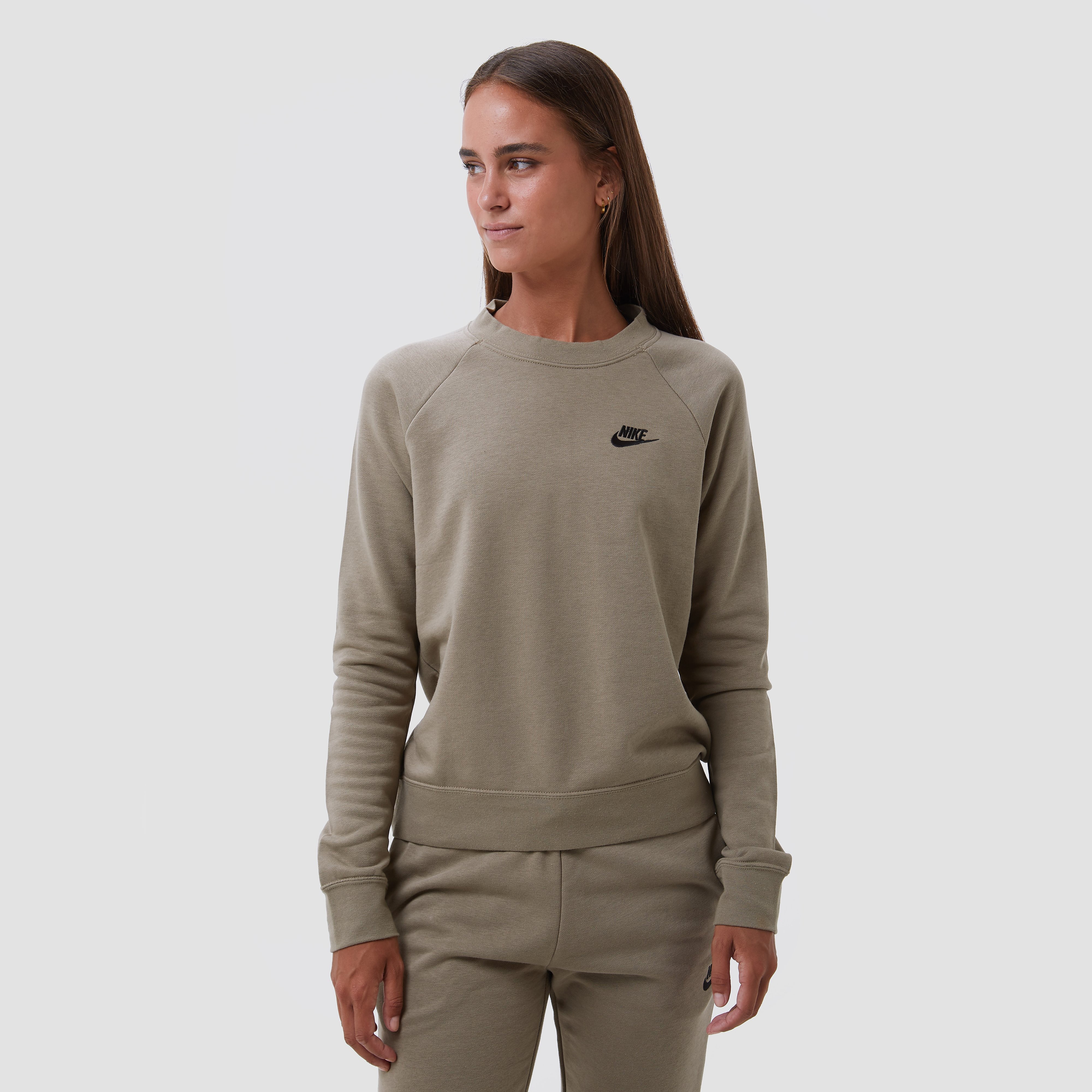 Nike Nike sportswear essential fleece crew sweater groen dames dames
