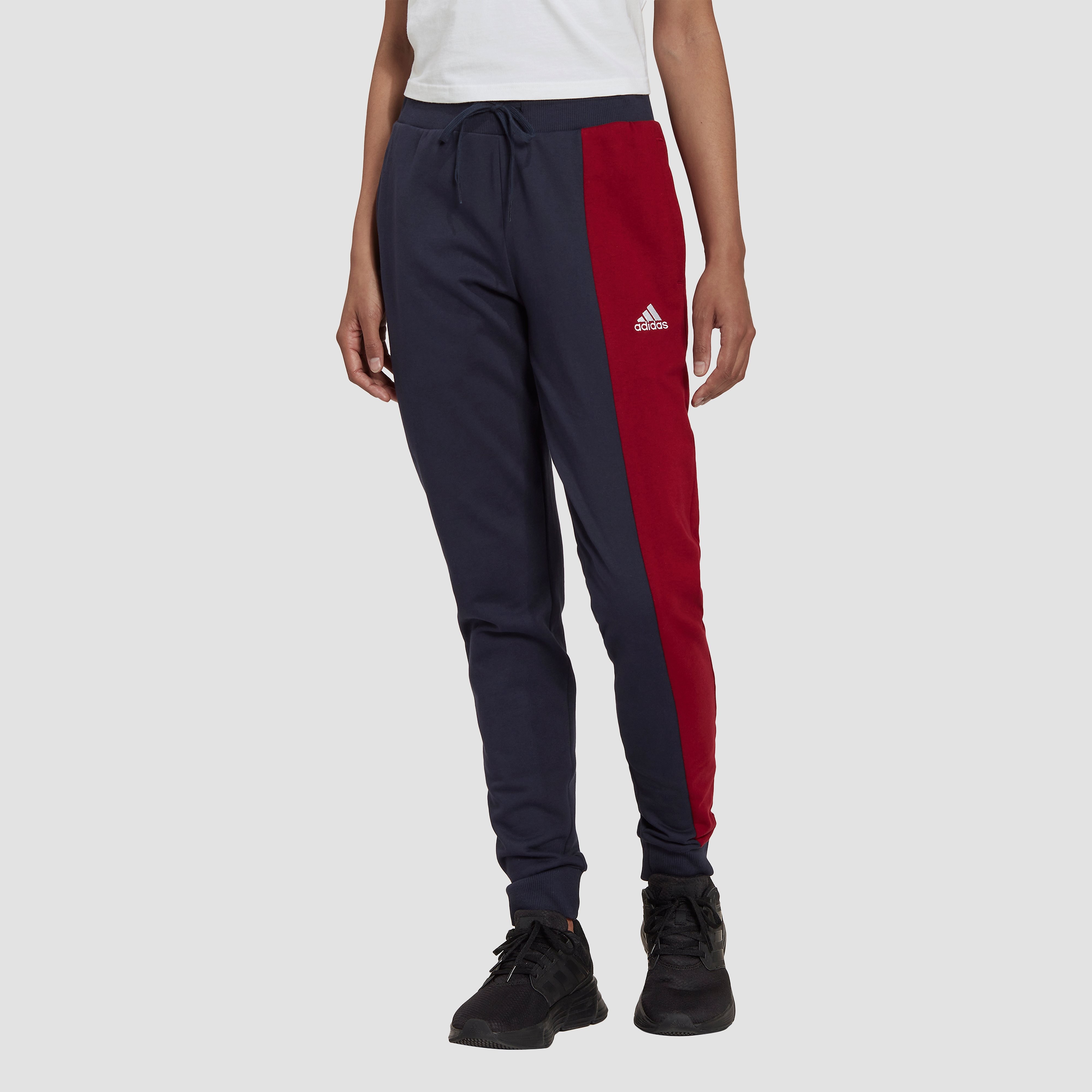 adidas Adidas essentials colorblock joggingbroek blauw/rood dames dames