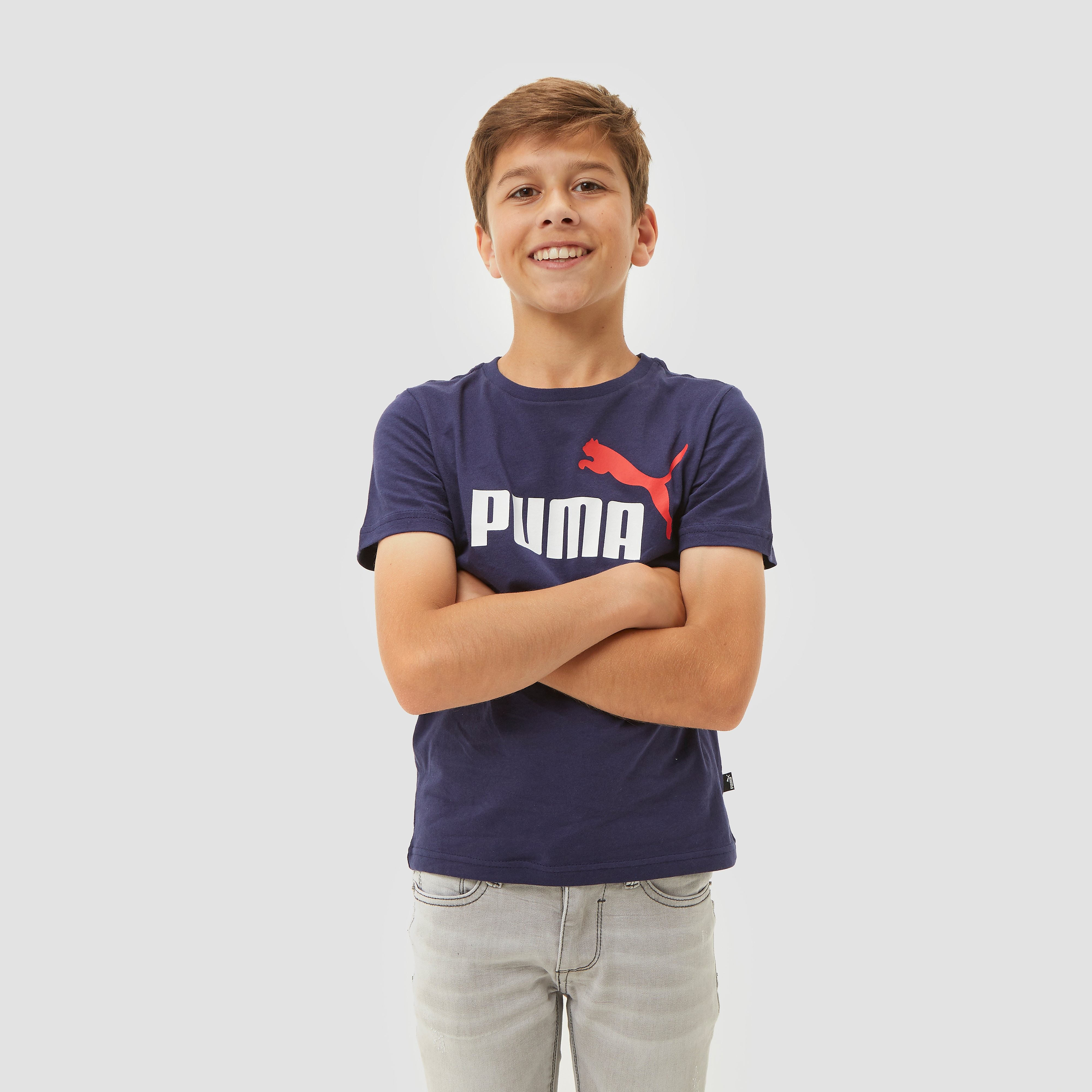 PUMA Essential 2 col logo shirt blauw kinderen Kinderen