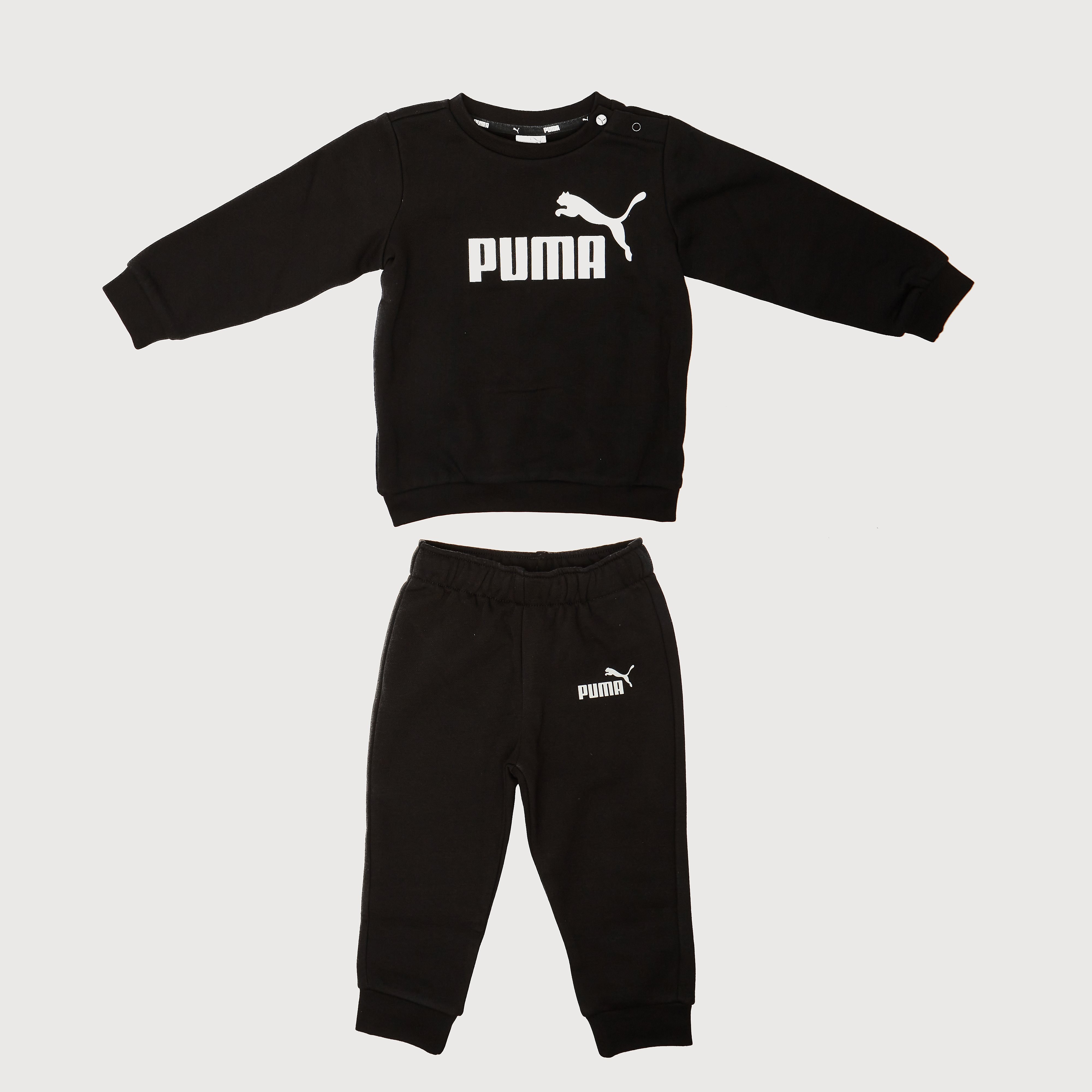 Puma Minicats Essentials Crew Joggingpak Zwart Baby - Maat 92