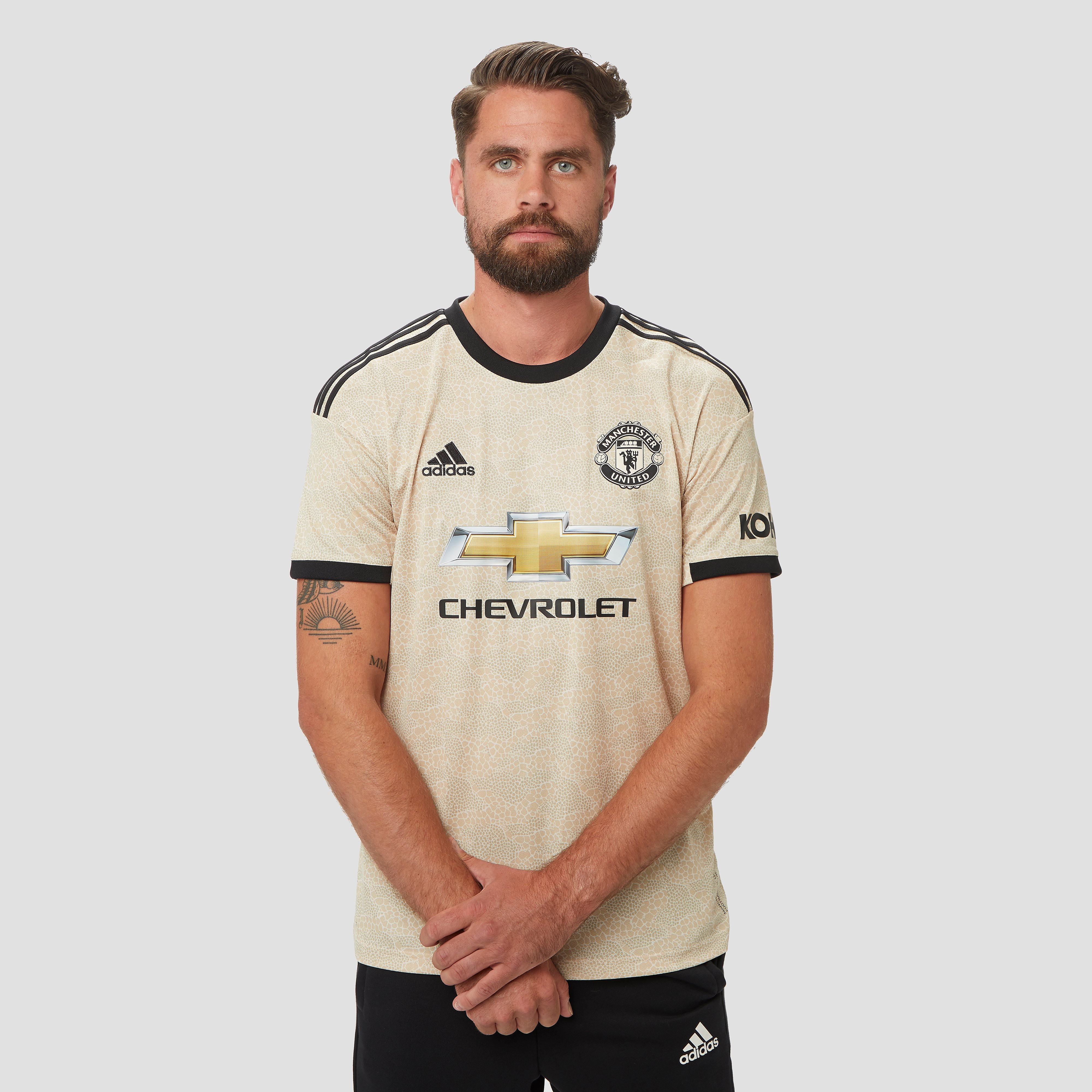 adidas Manchester united fc uitshirt 19/20 beige heren Heren