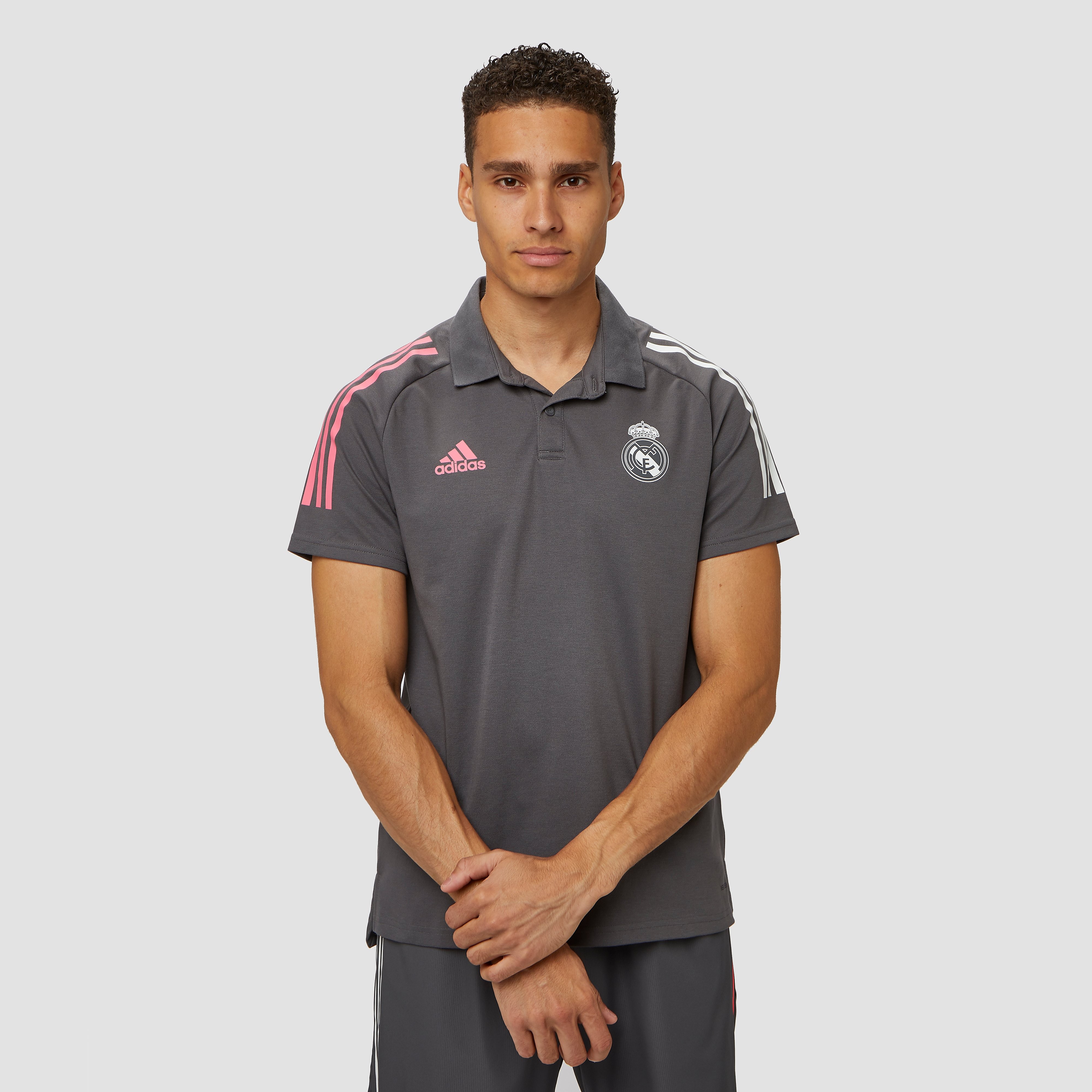 adidas Real madrid training polo 20/21 grijs heren Heren