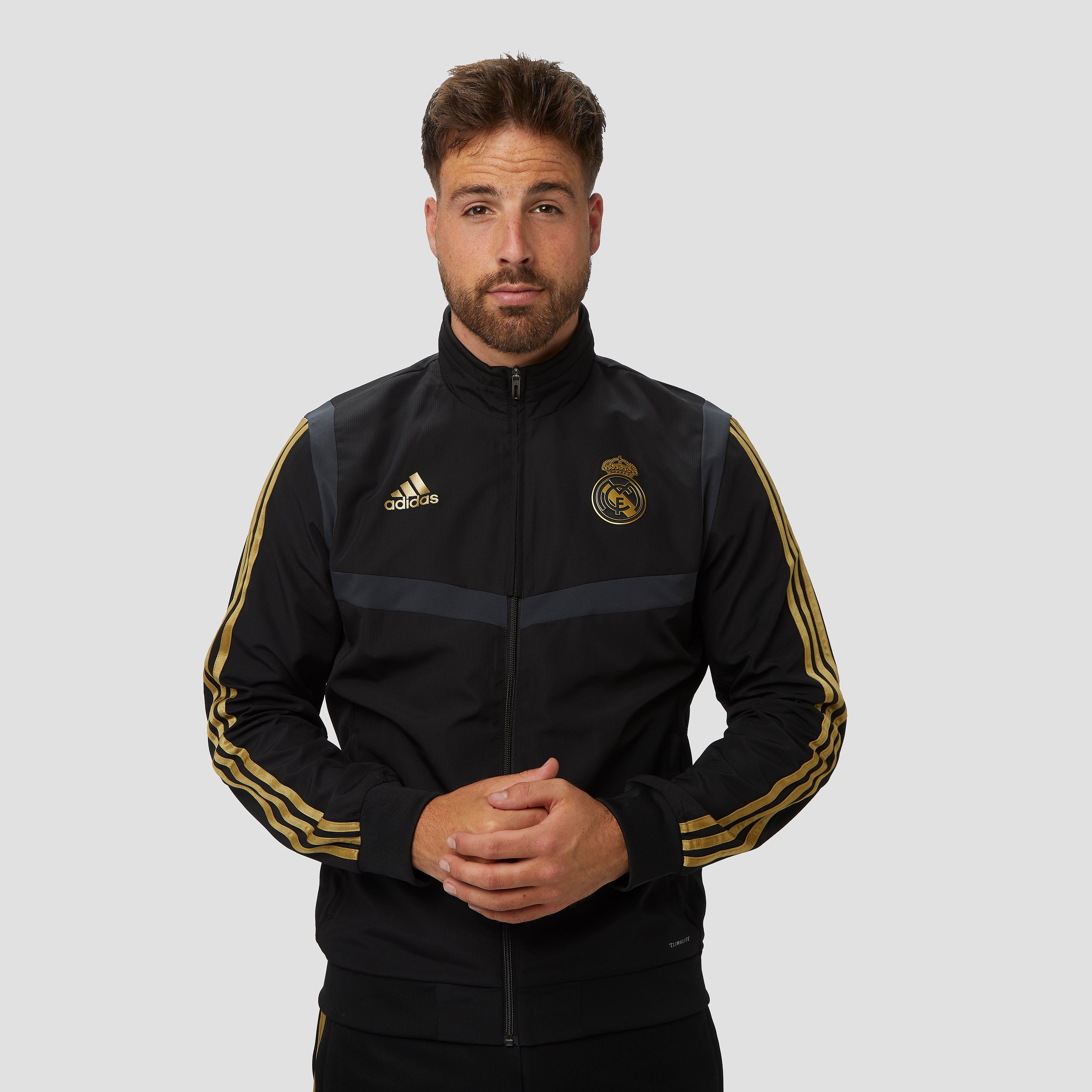 adidas Real madrid presentatiejas 19/20 zwart/goud heren Heren