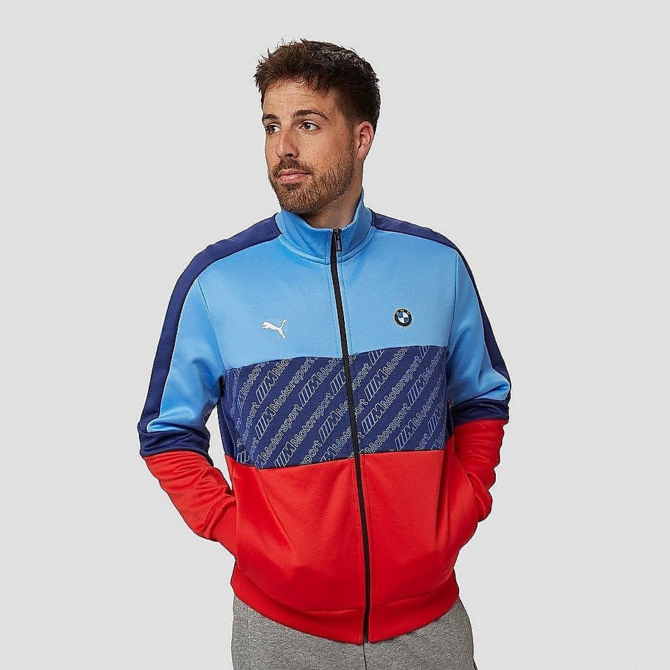 PUMA Bmw m motorsport t7 trainingsjas rood/blauw heren Heren